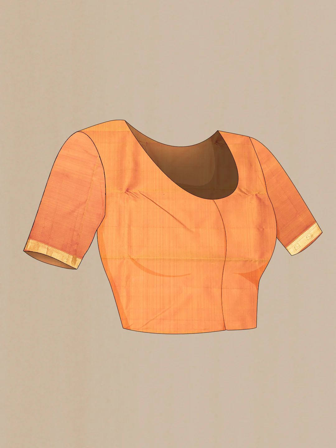 Mustard Dual Tone Kanchipuram Saree - Image 5