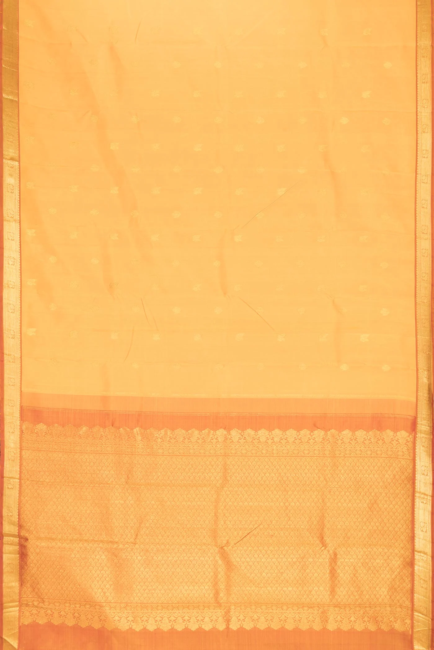 Mustard Dual Tone Kanchipuram Saree - Image 6