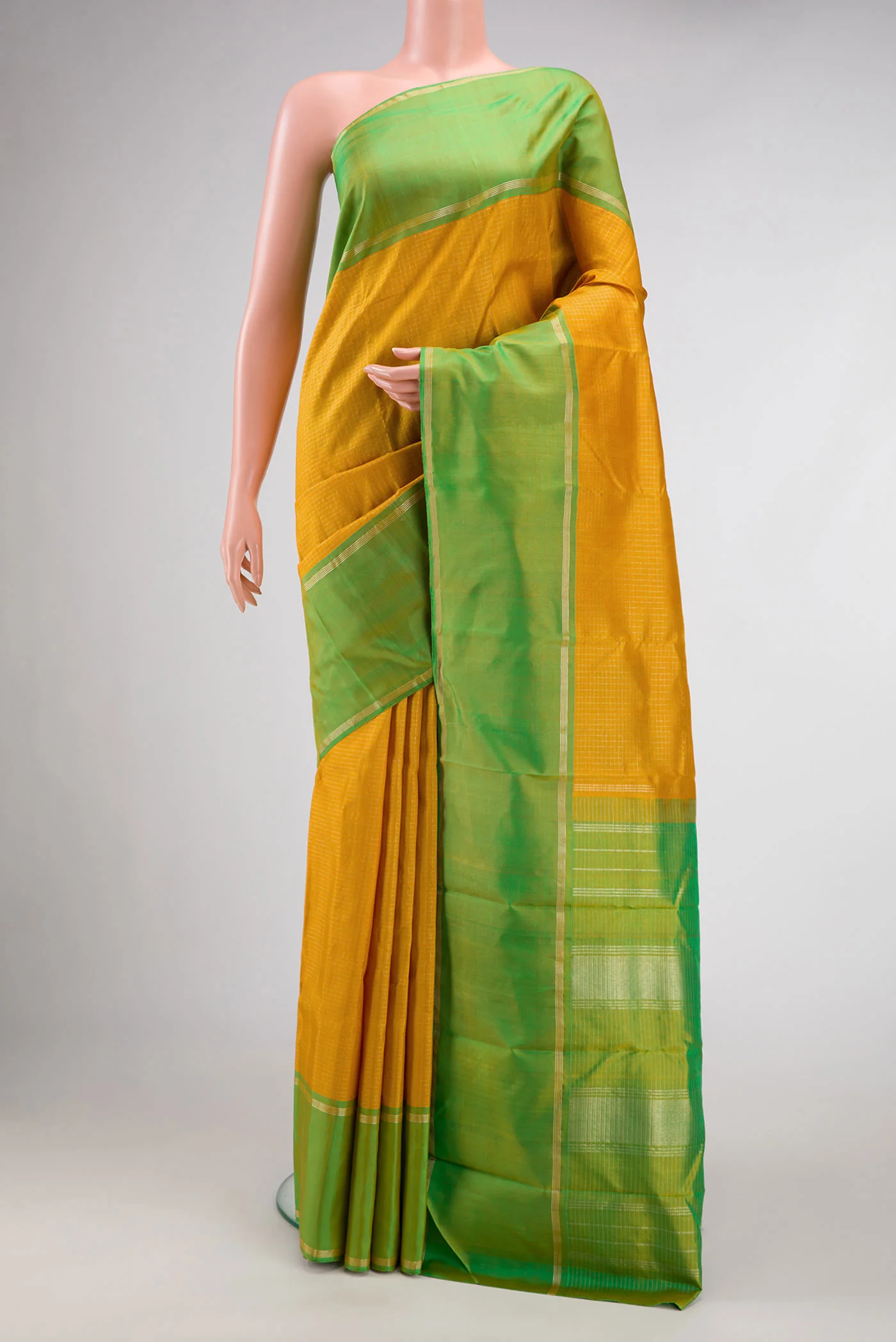 Yellow Kanchipuram Silk Saree