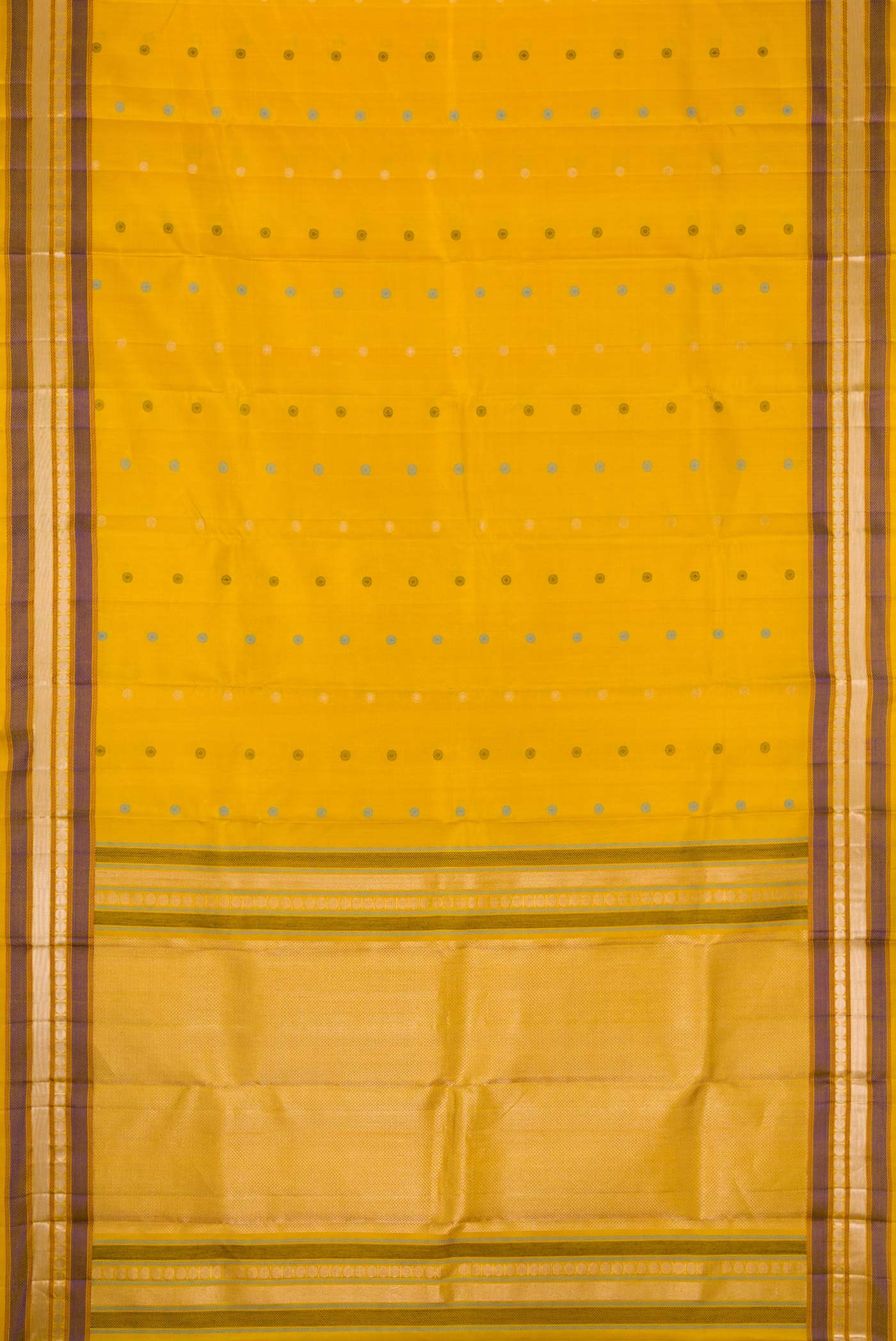 Mustard Kanchipuram Silk Saree - Image 6