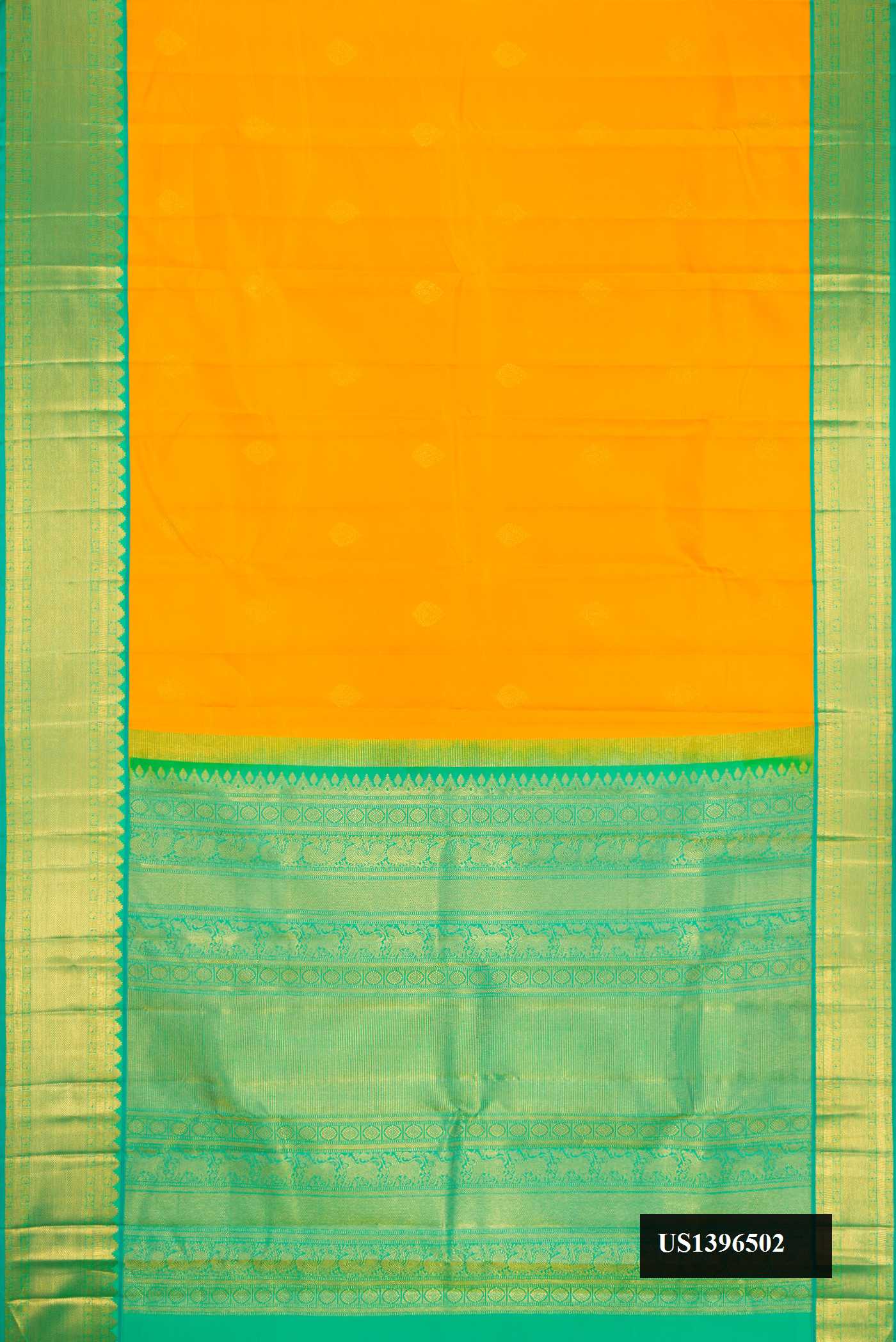 Mustard Dual Tone Kanchipuram Silk Saree