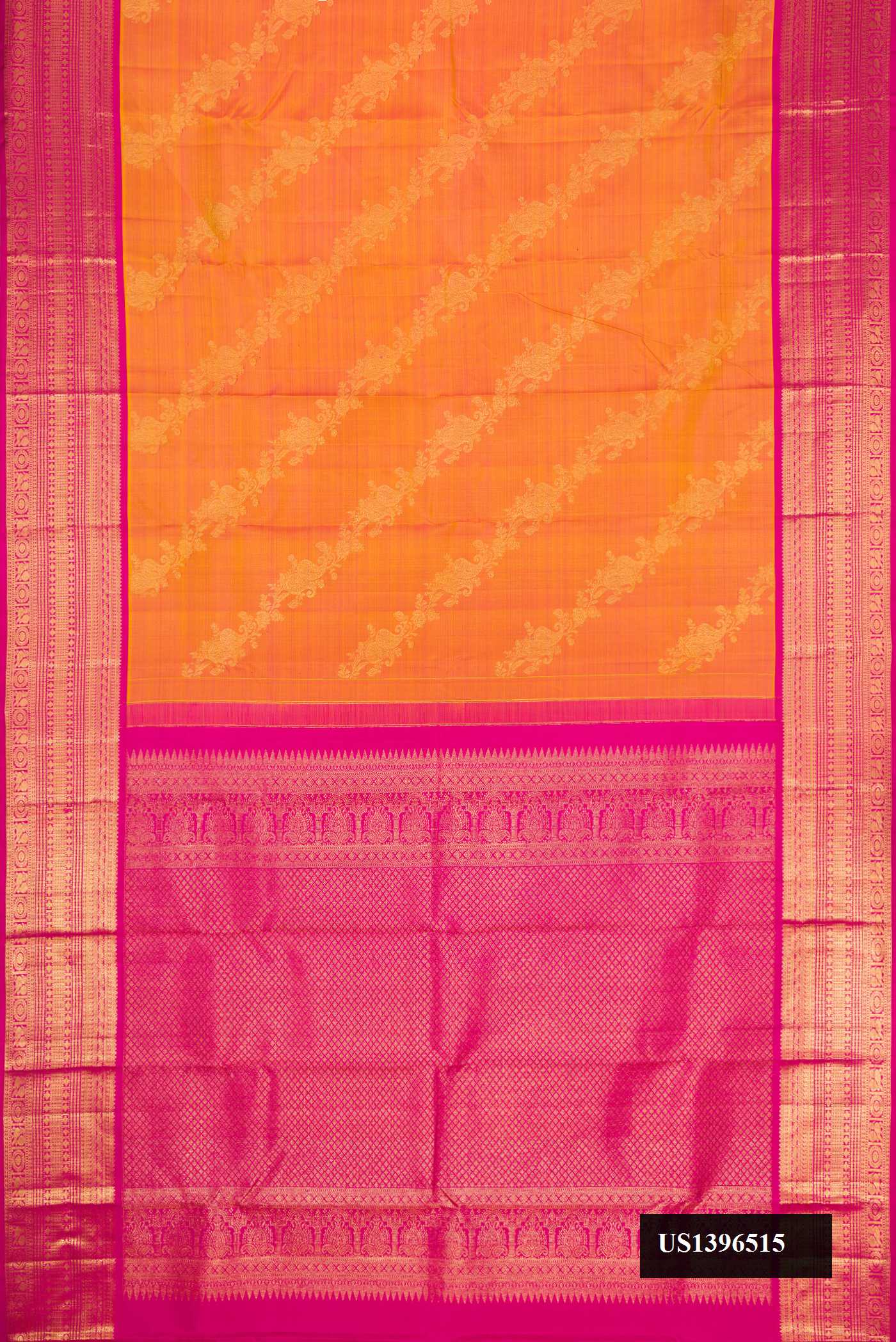 Mustard Dual Tone Kanchipuram Silk Saree