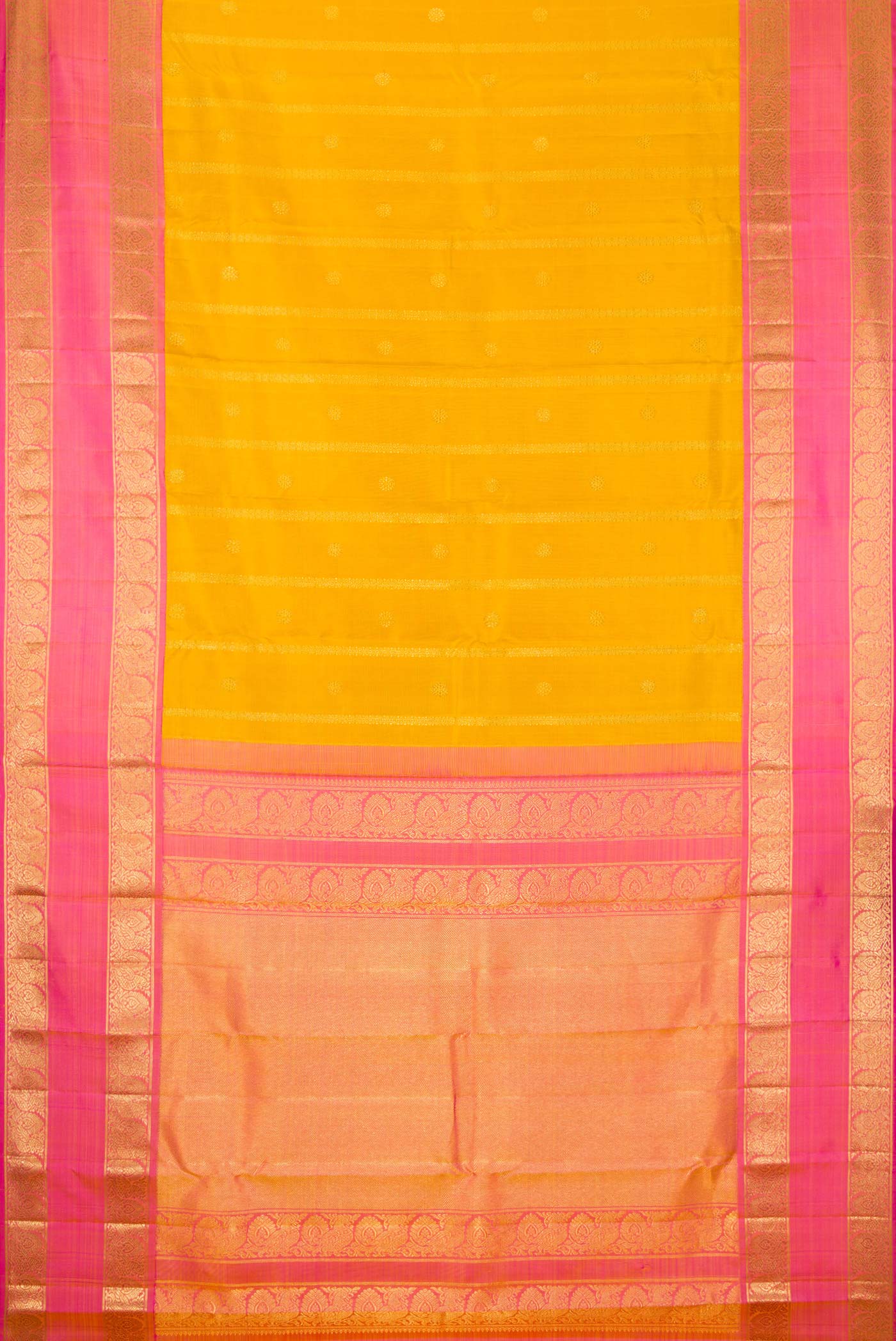 Mustard Kanchipuram Silk Saree - Image 6