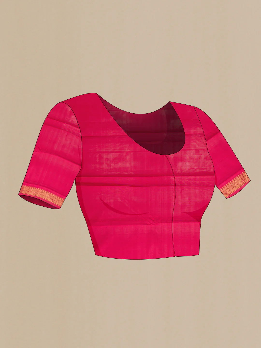 Mustard with Pink Color Kanchipuram Silk Saree - Image 5