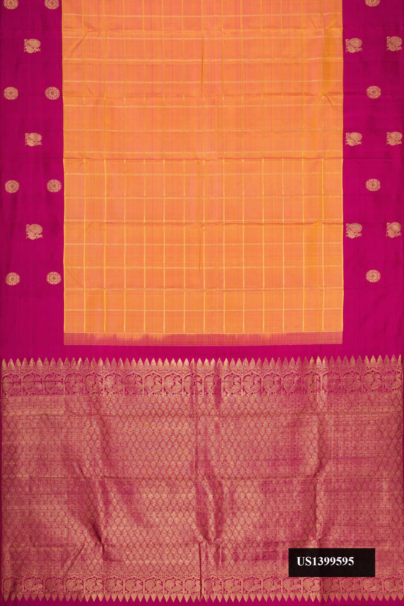 Mustard Dual Tone Kanchipuram Silk Saree