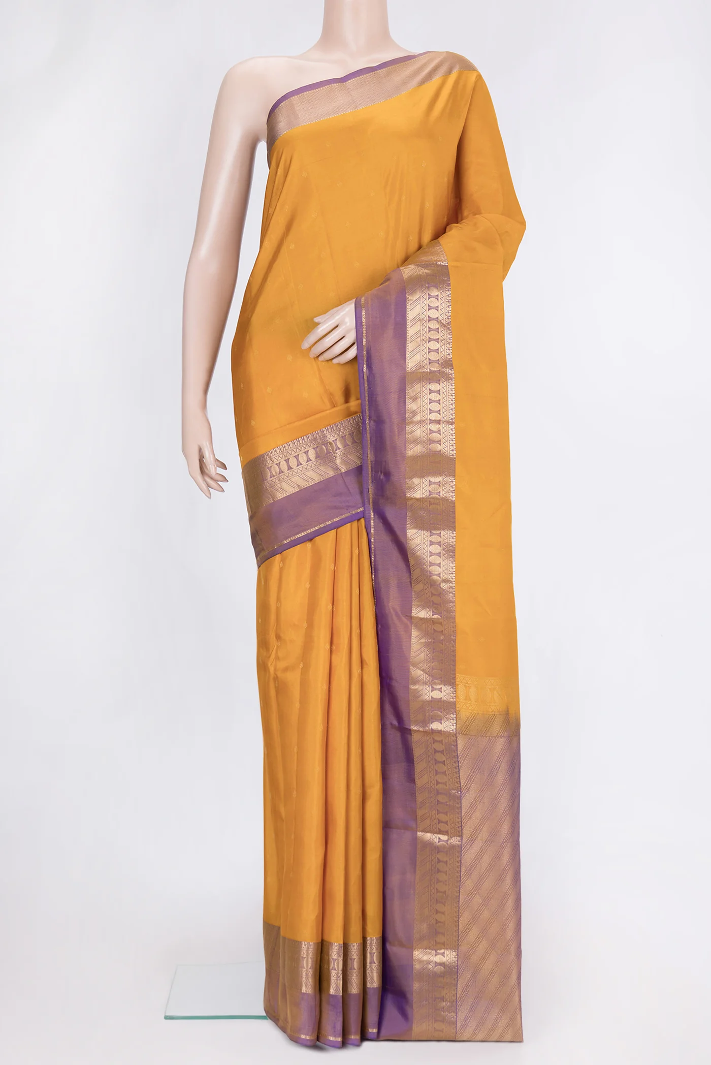 Mustard Kanchipuram Silk Saree