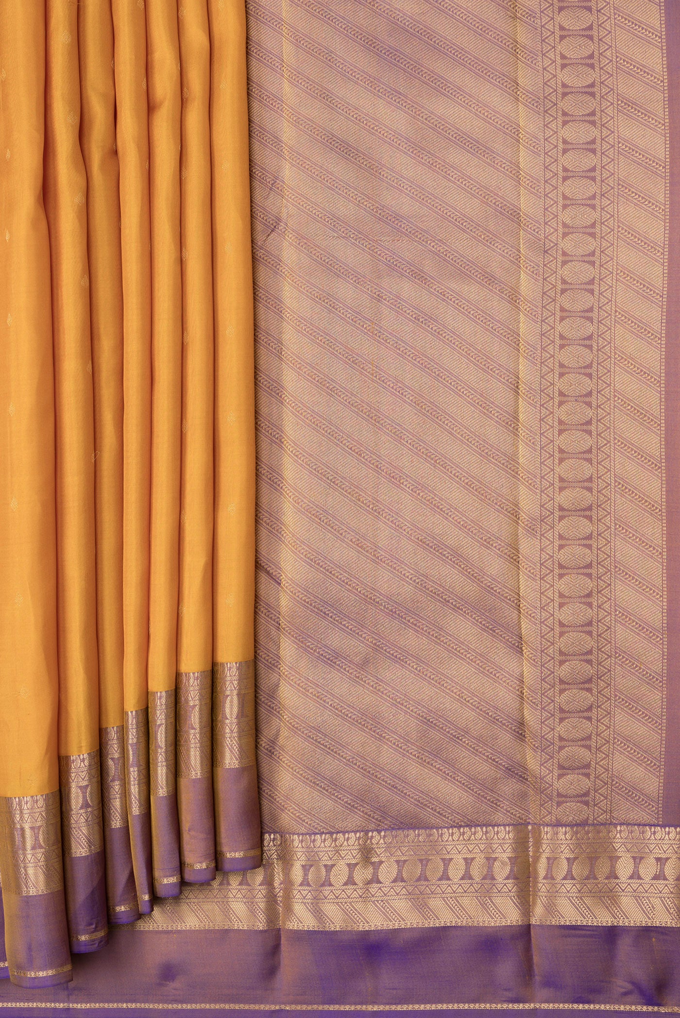 Mustard Kanchipuram Silk Saree - Image 4