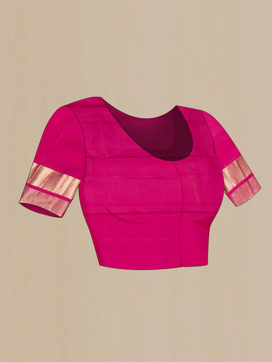Mustard with pink Color Kanchipuram Silk Saree - Image 5