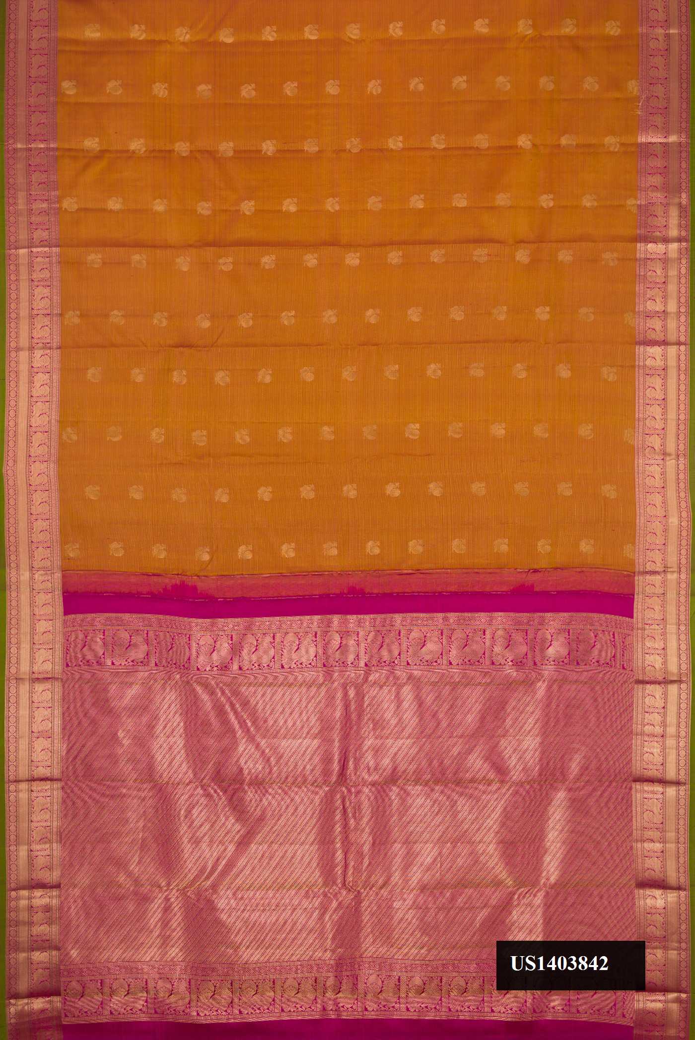 Mustard Dual Tone Kanchipuram Silk Saree