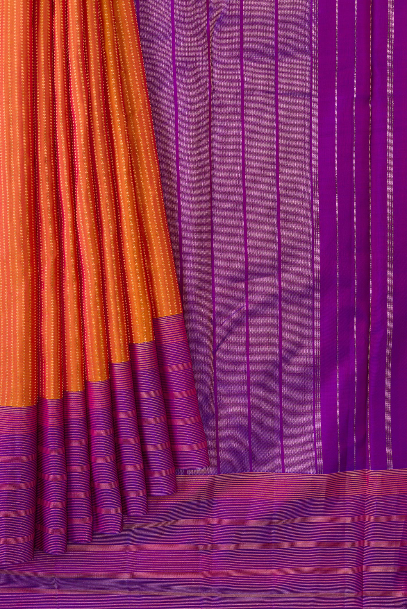 Mustard Dual Tone Kanchipuram Silk Saree - Image 4