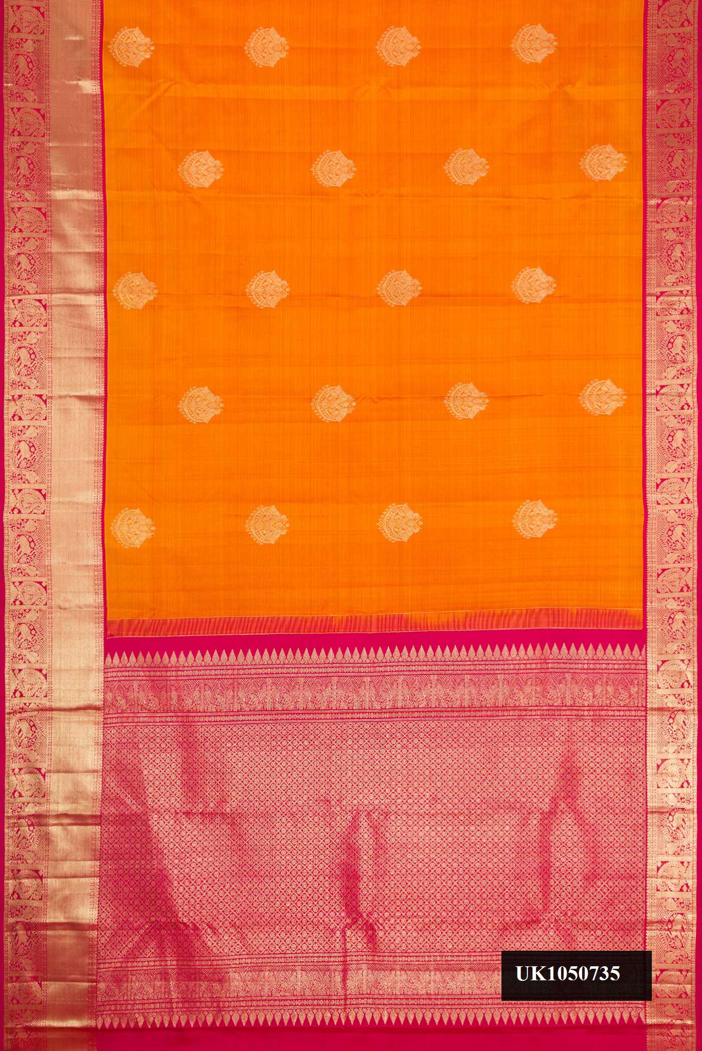 Mustard Dual Tone Kanchipuram Silk Saree