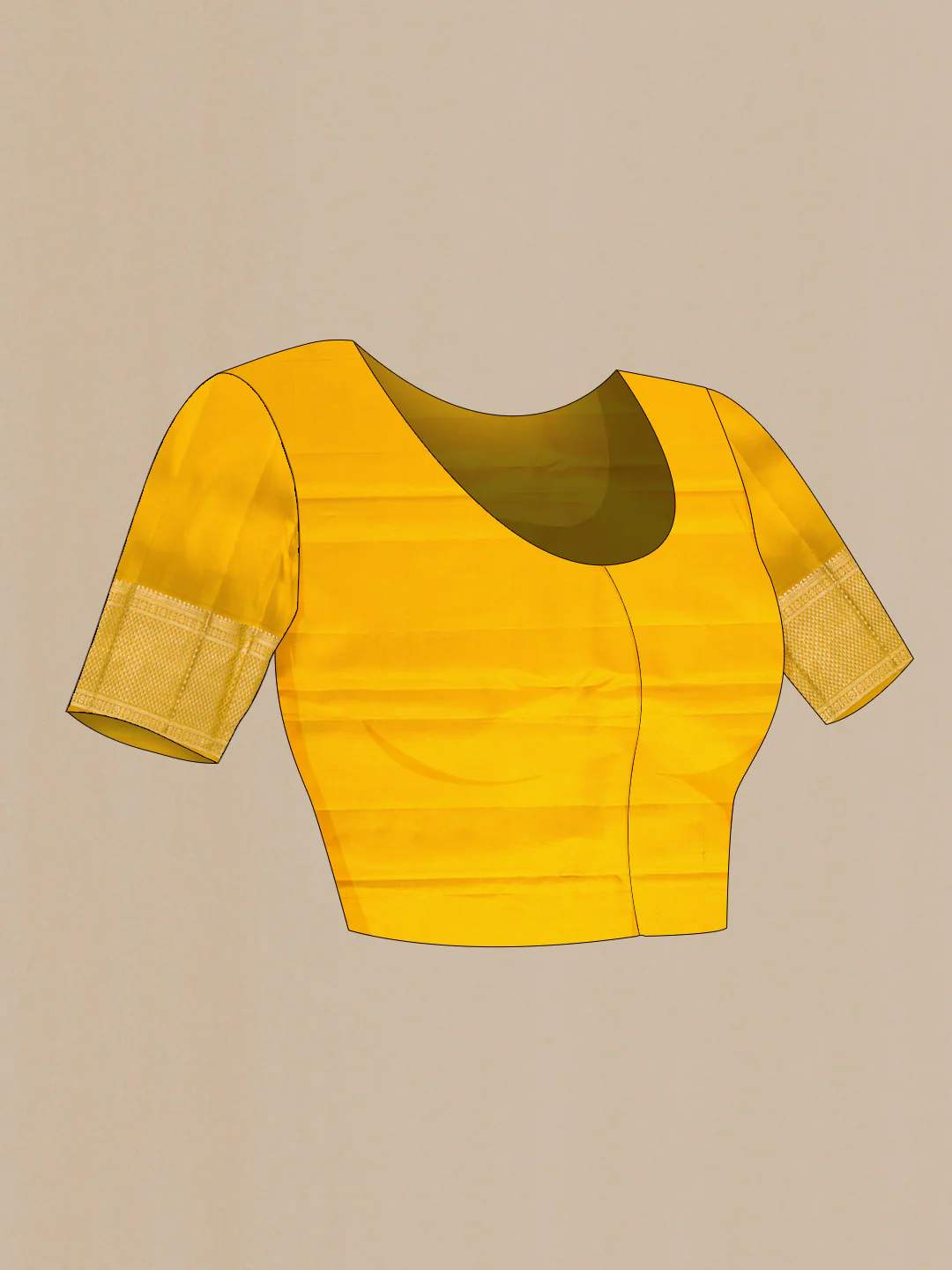 Mustard Dual Tone Kanchipuram Silk Saree - Image 5