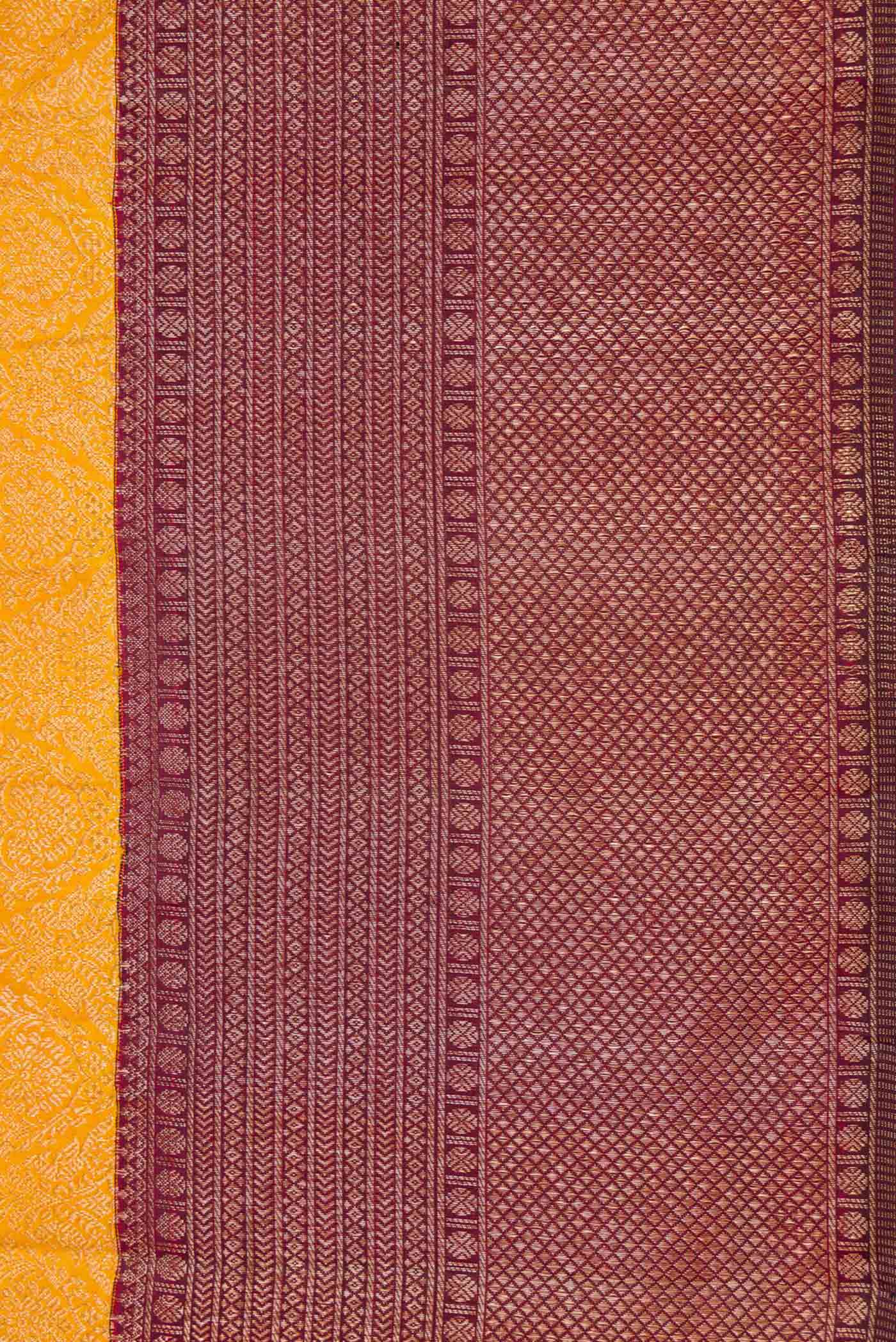 Mustard Dual Tone Kanchipuram Silk Saree - Image 3