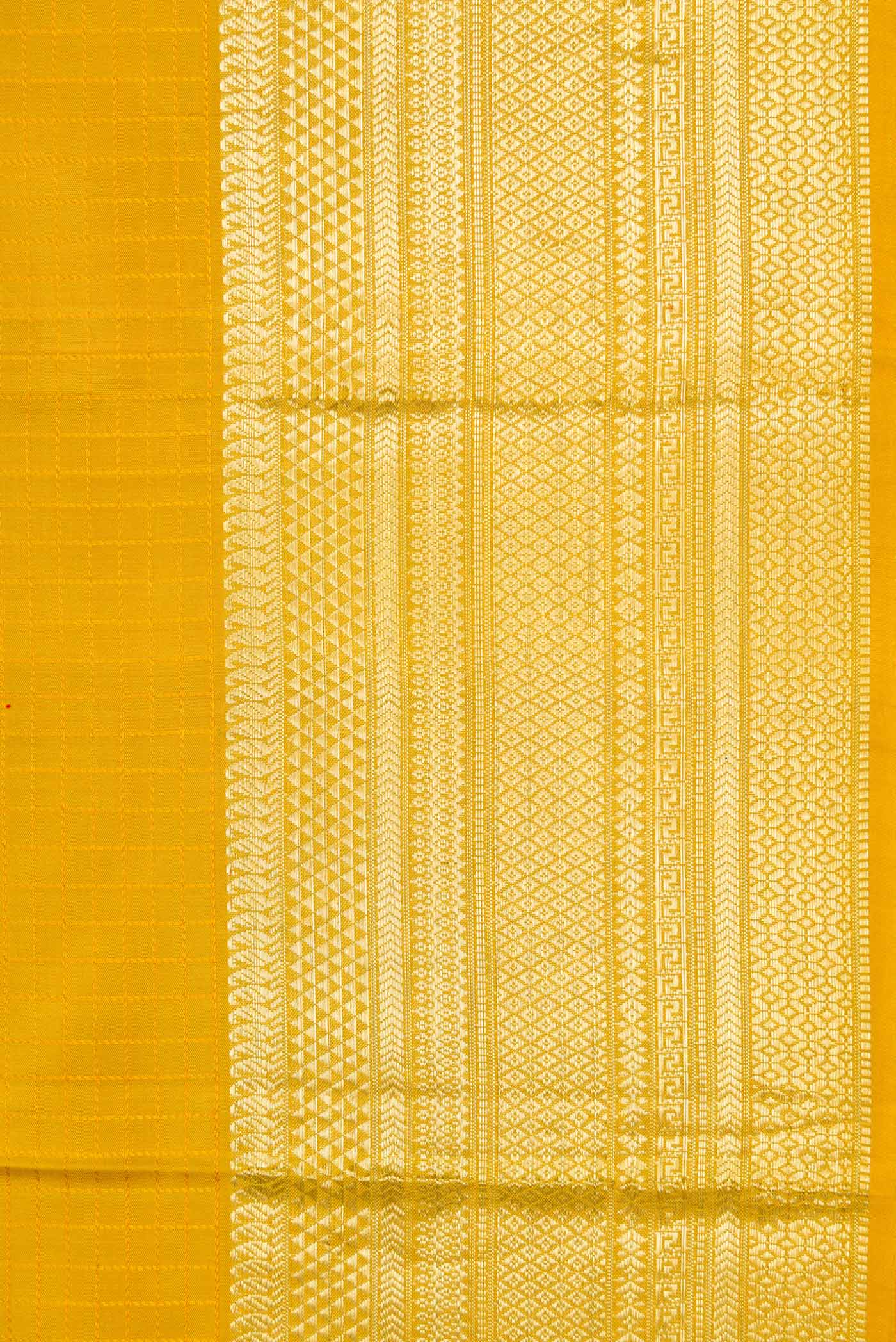 Mustard Dual Tone Kanchipuram Silk Saree - Image 3