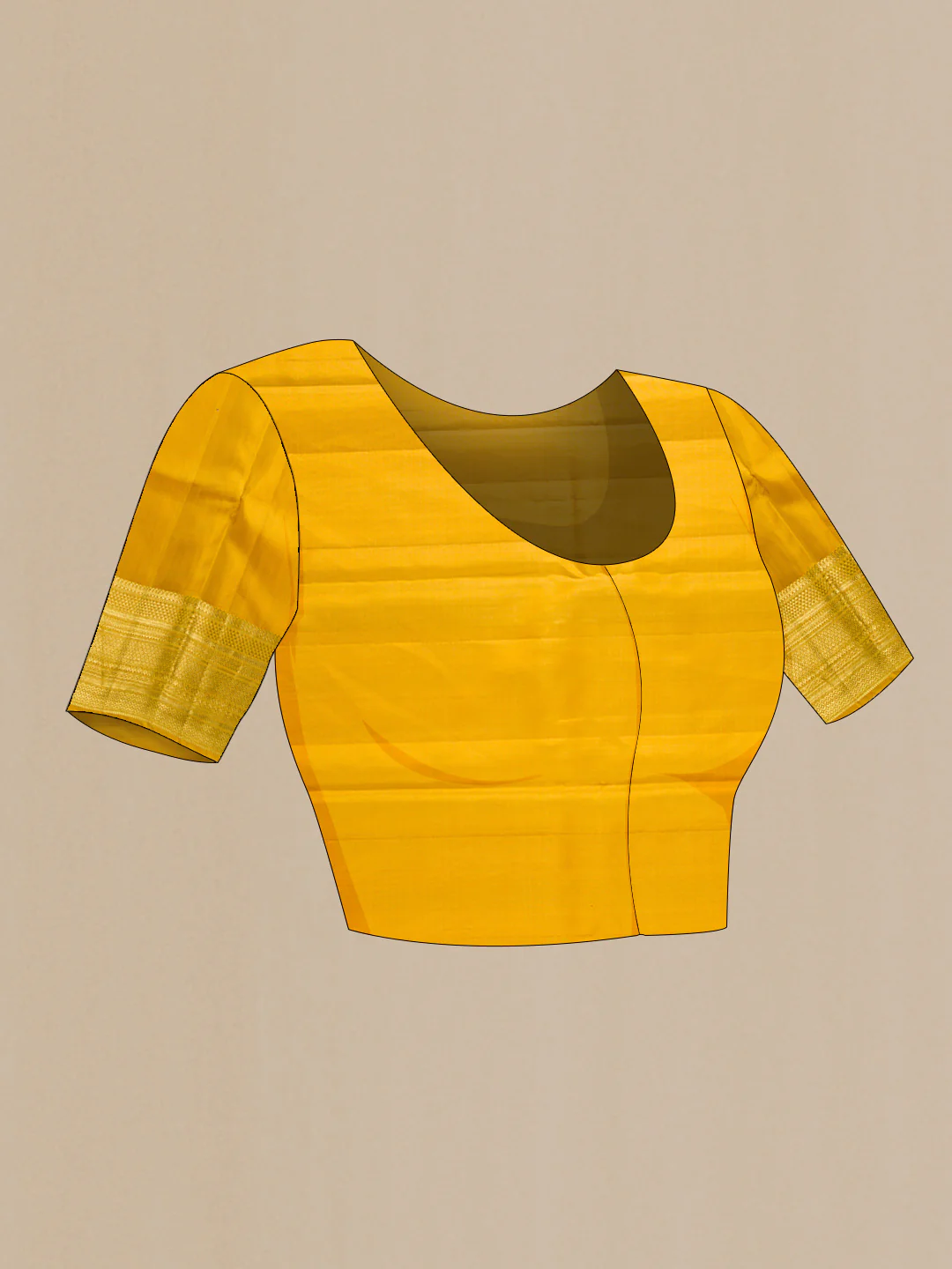 Mustard Dual Tone Kanchipuram Silk Saree - Image 5