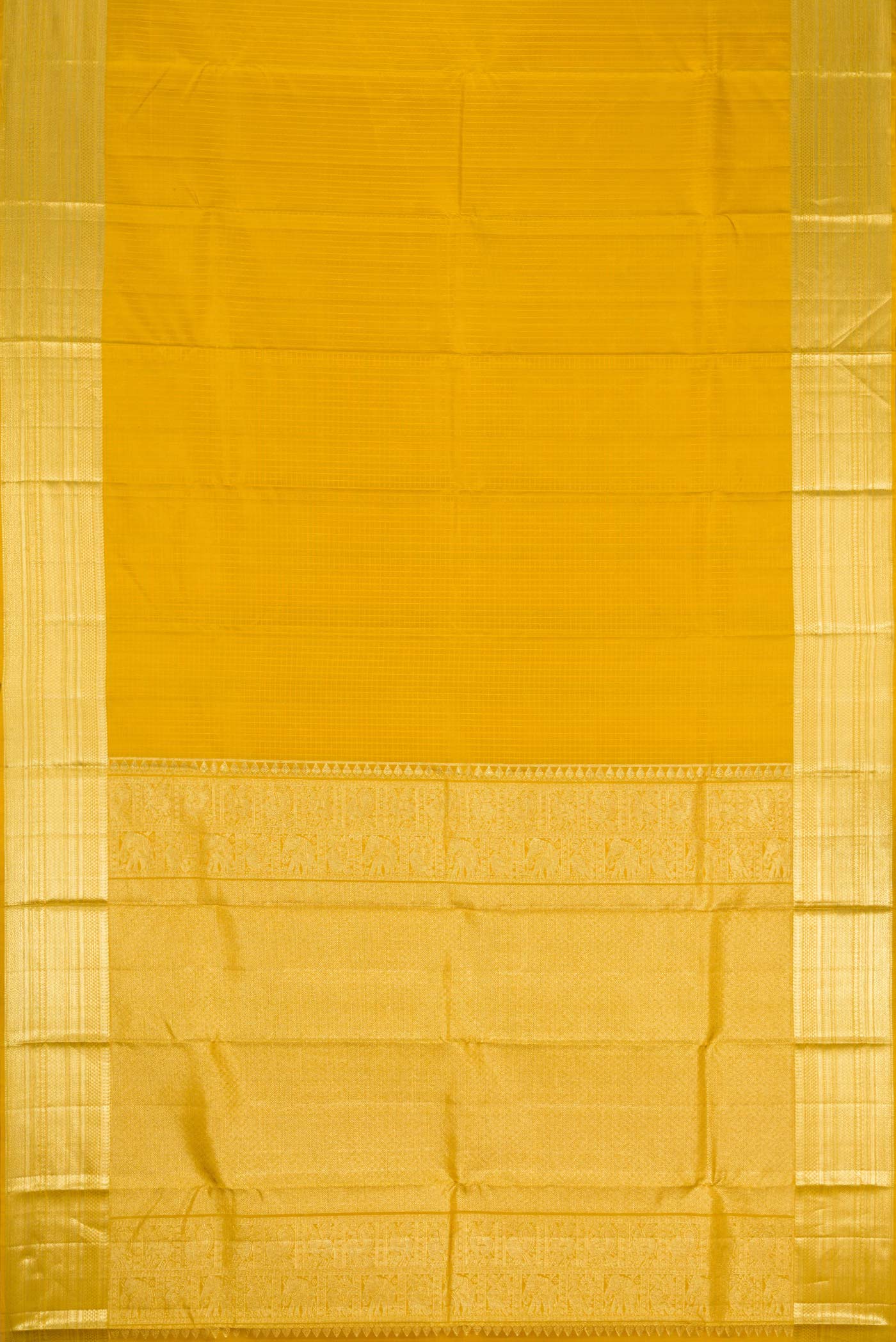 Mustard Dual Tone Kanchipuram Silk Saree - Image 6
