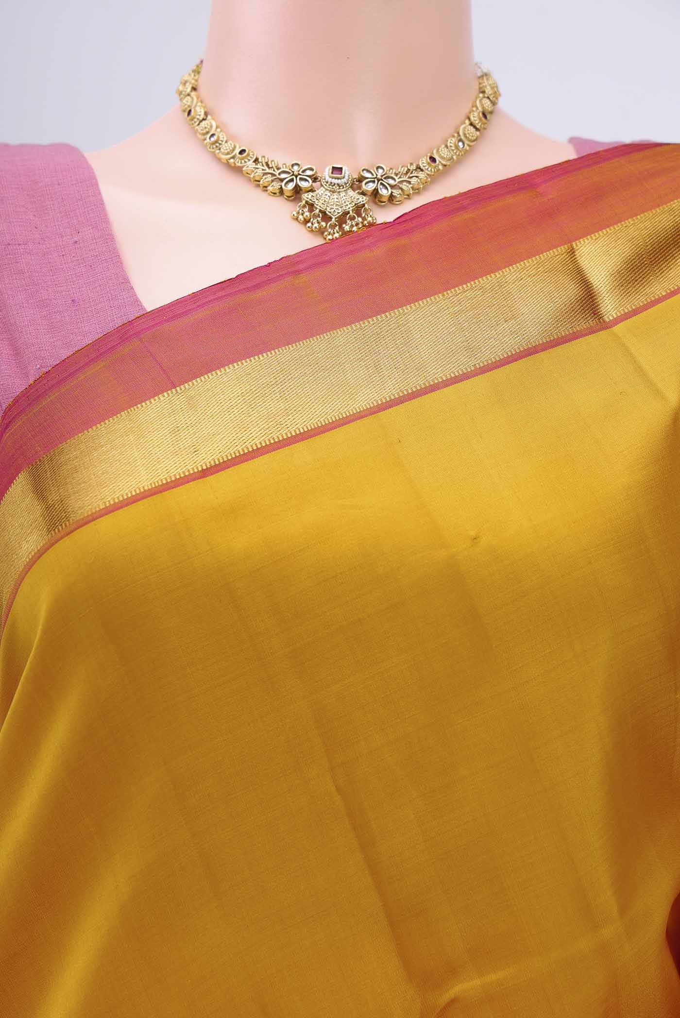 Mustard Dual Tone Kanjivaram Silk Saree - Image 2