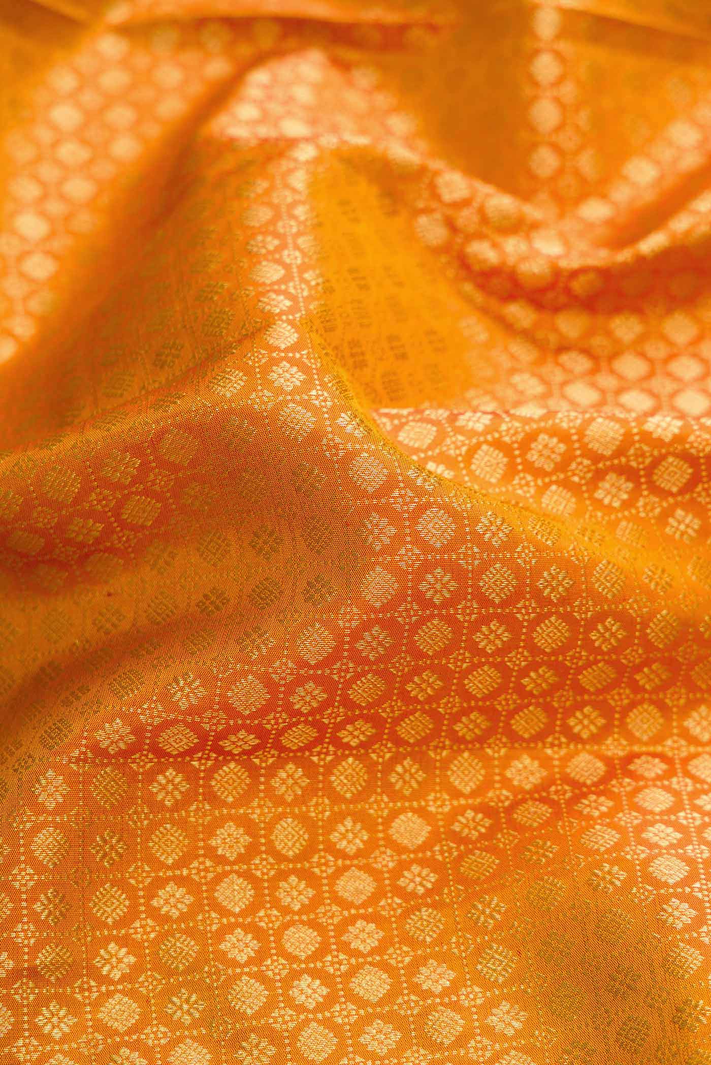 Mustard Dual Tone Kanjivaram Silk Saree - Image 2