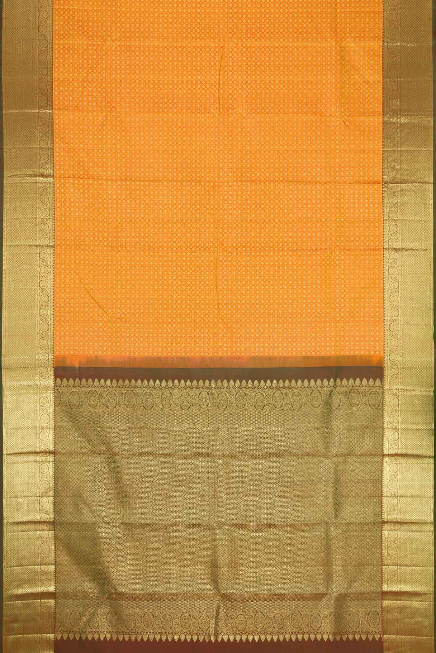 Mustard Dual Tone Kanjivaram Silk Saree - Image 6