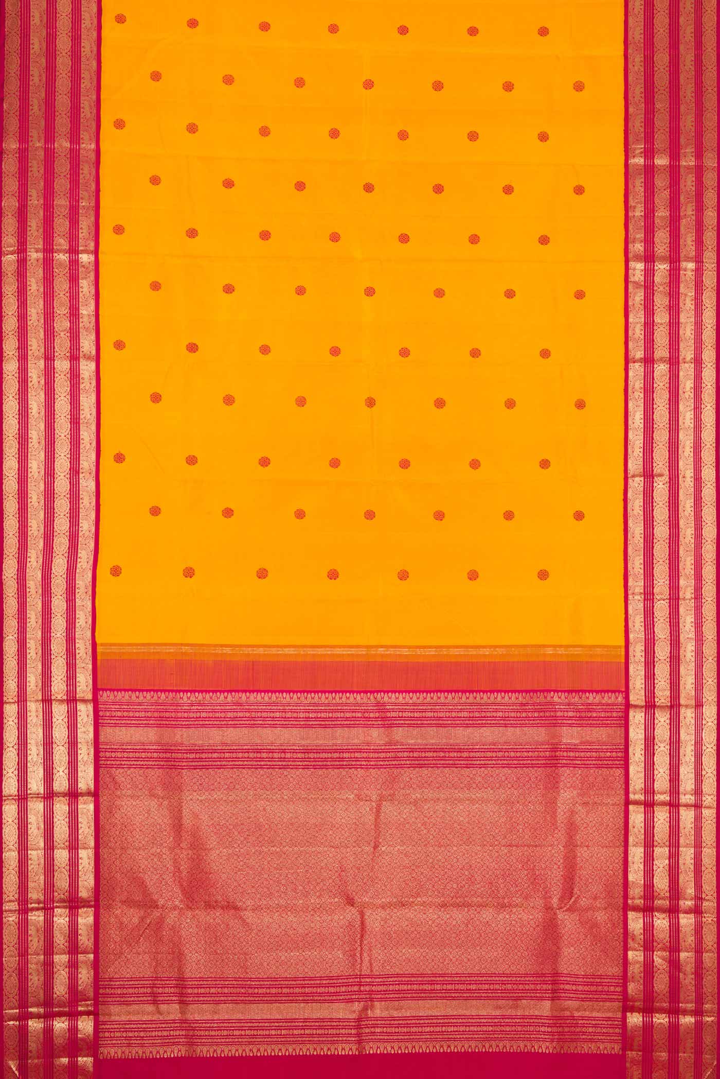 Mustard Dual Tone Kanjivaram Silk Saree - Image 6