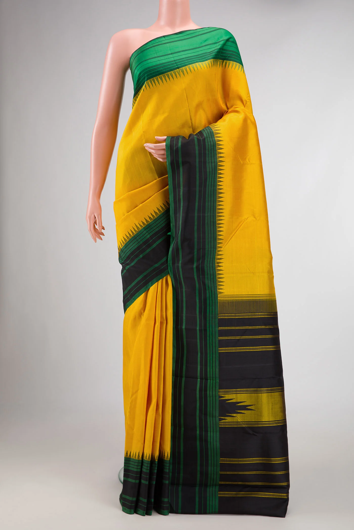 Mustard Dual Tone Kanjivaram Silk Saree