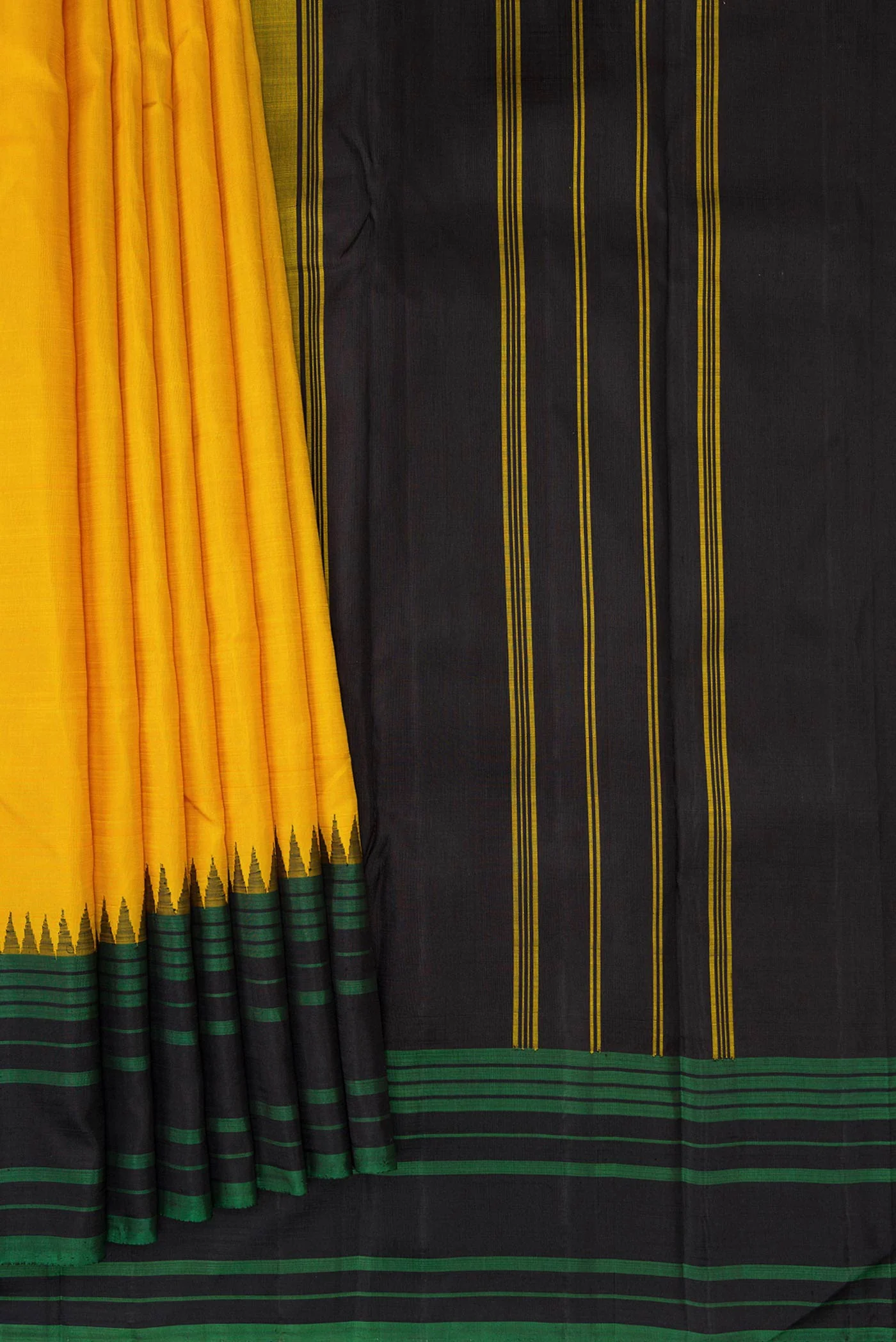 Mustard Dual Tone Kanjivaram Silk Saree - Image 4