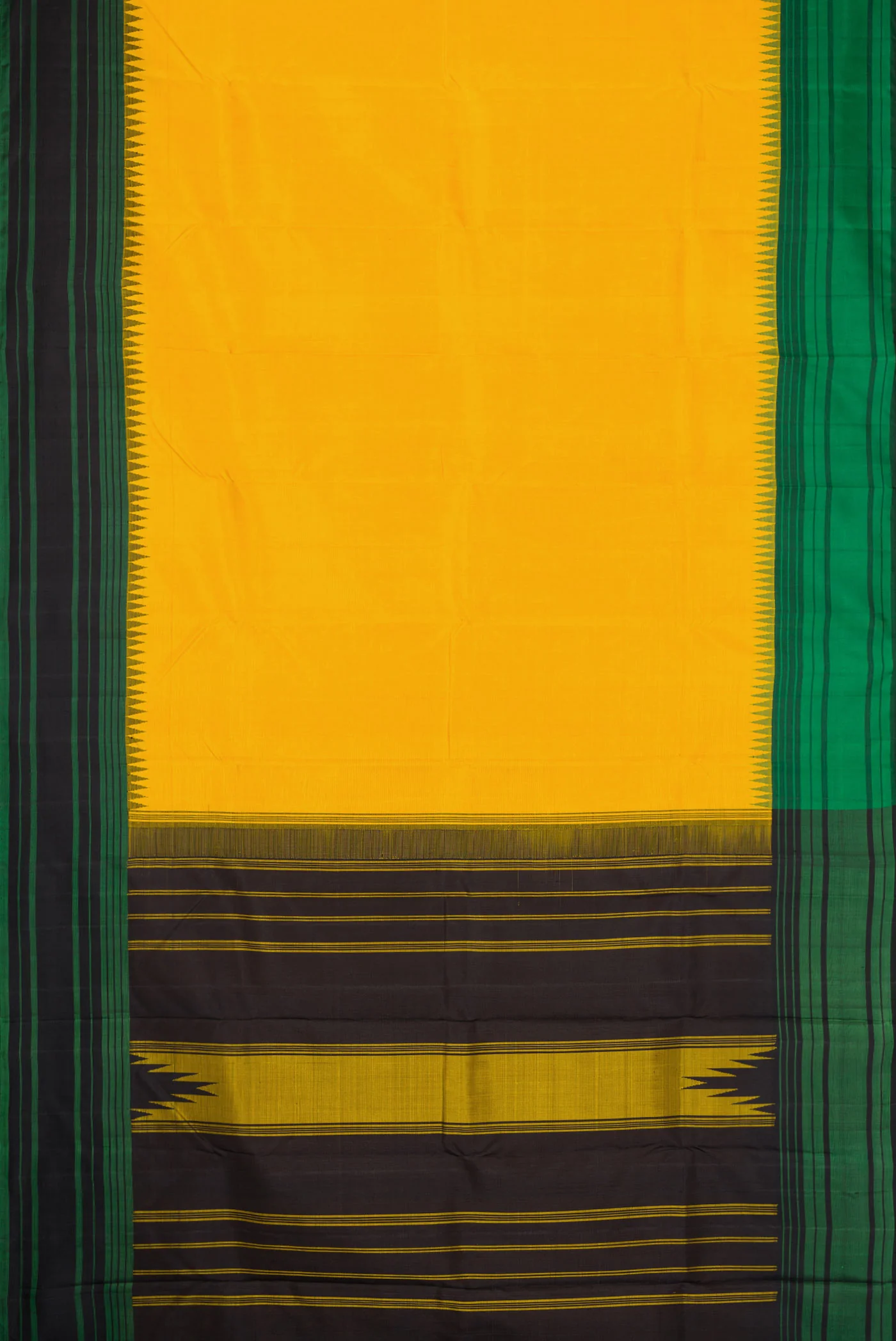 Mustard Dual Tone Kanjivaram Silk Saree - Image 6