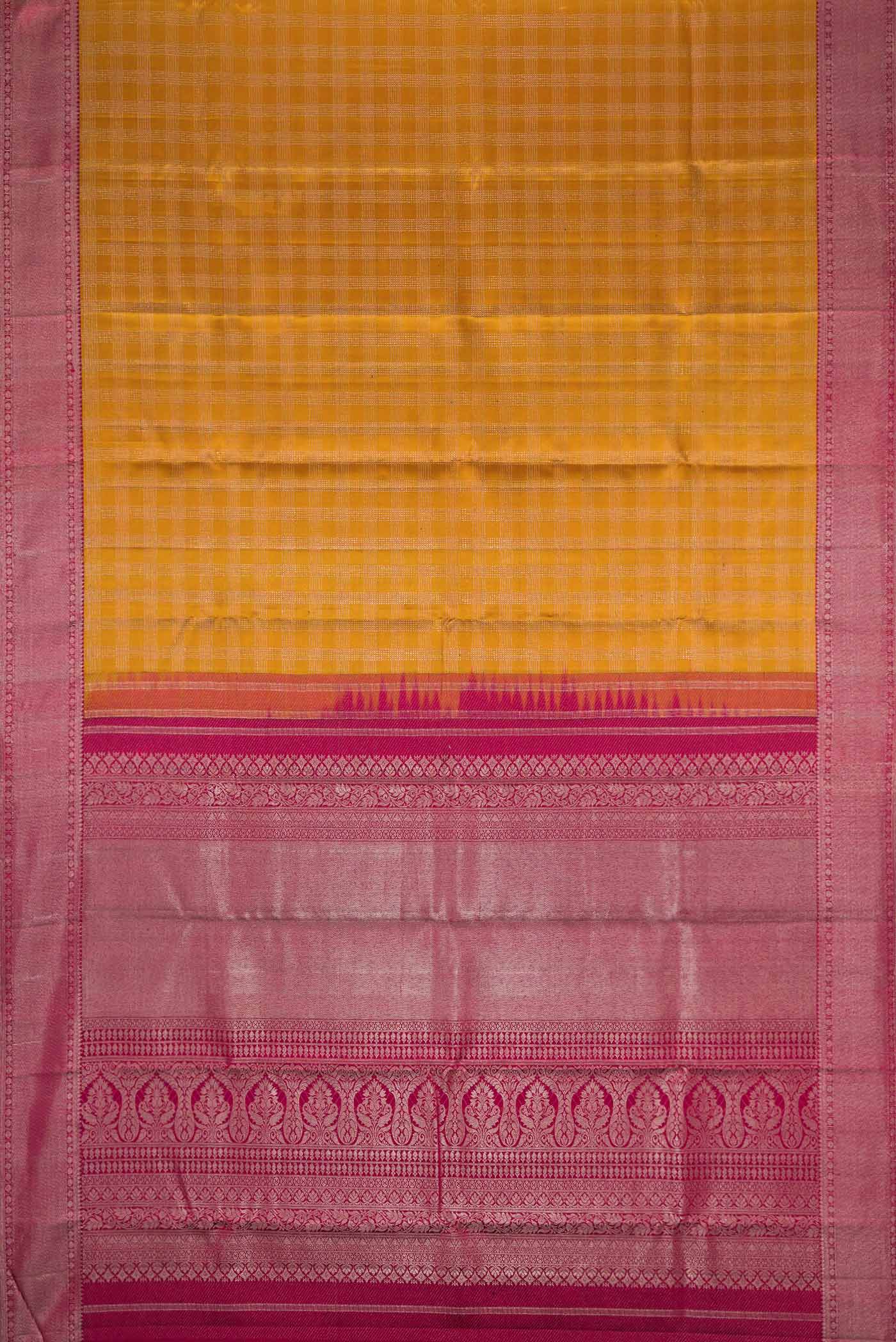 Mustard Dual Tone Kanjivaram Silk Saree - Image 6