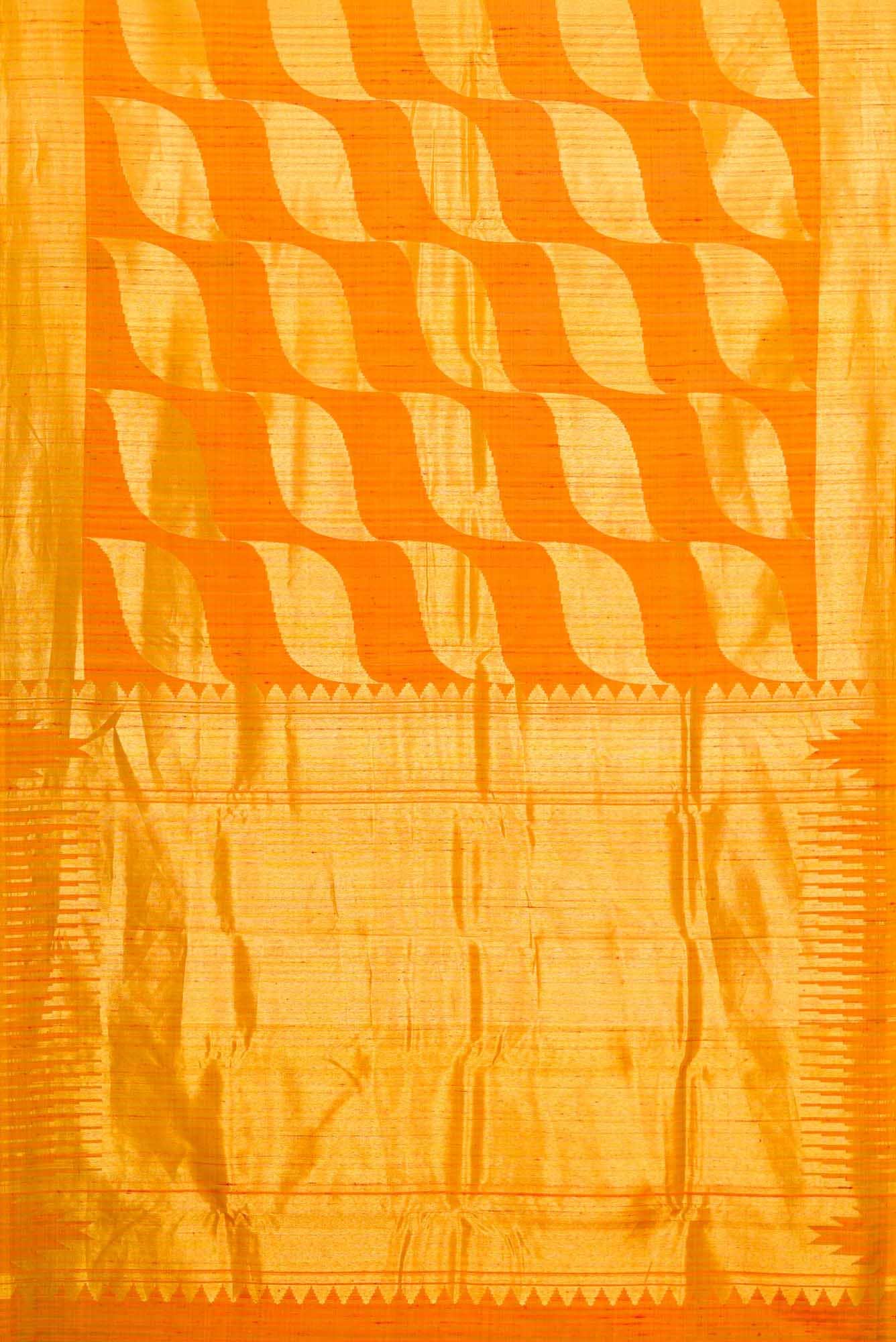 Mustard Dual Tone Kanchipuram Silk Saree - Image 4