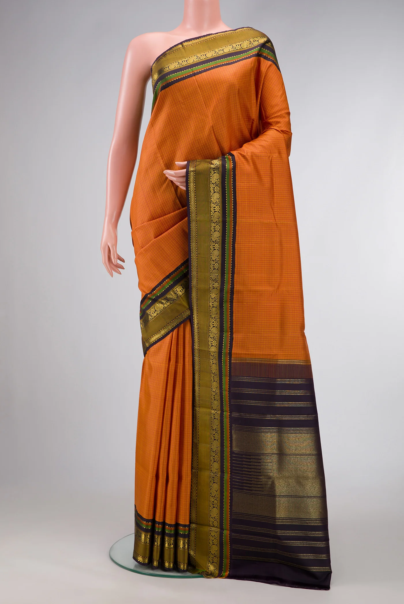 Mustard Kanjivaram Silk Saree