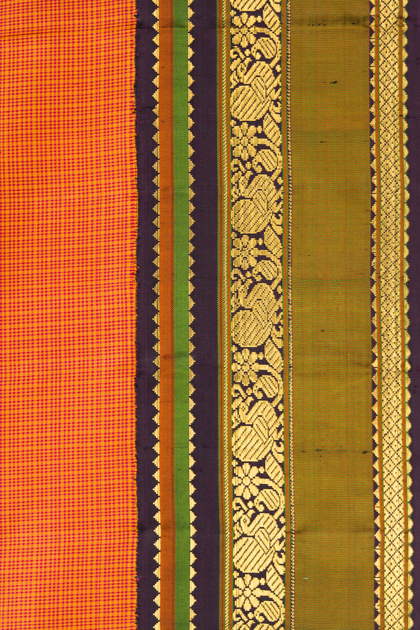 Mustard Kanjivaram Silk Saree - Image 3