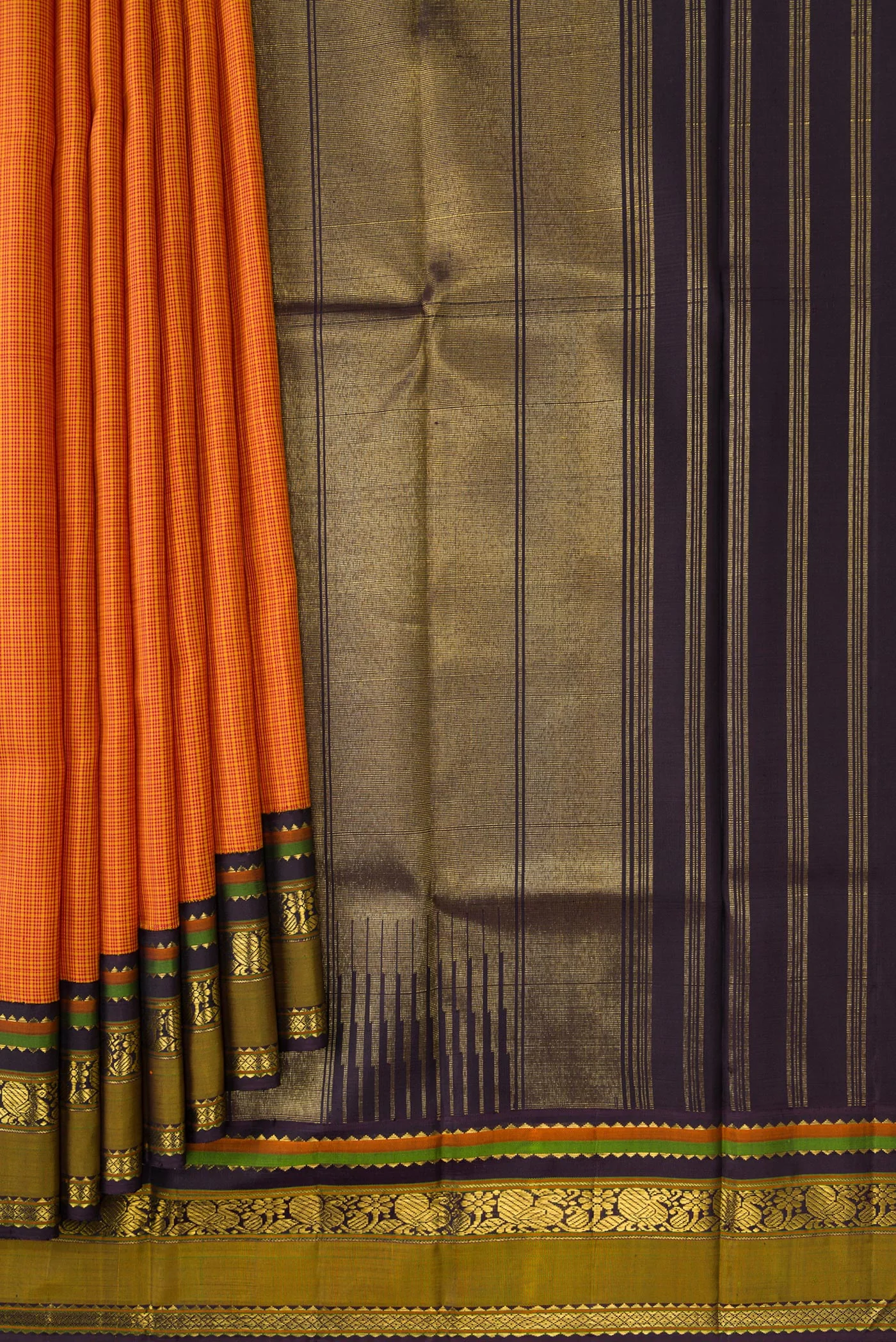 Mustard Kanjivaram Silk Saree - Image 4