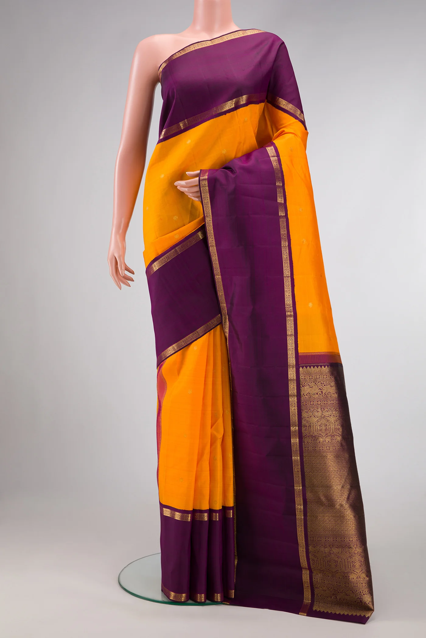 Yellow Kanjivaram Silk Saree