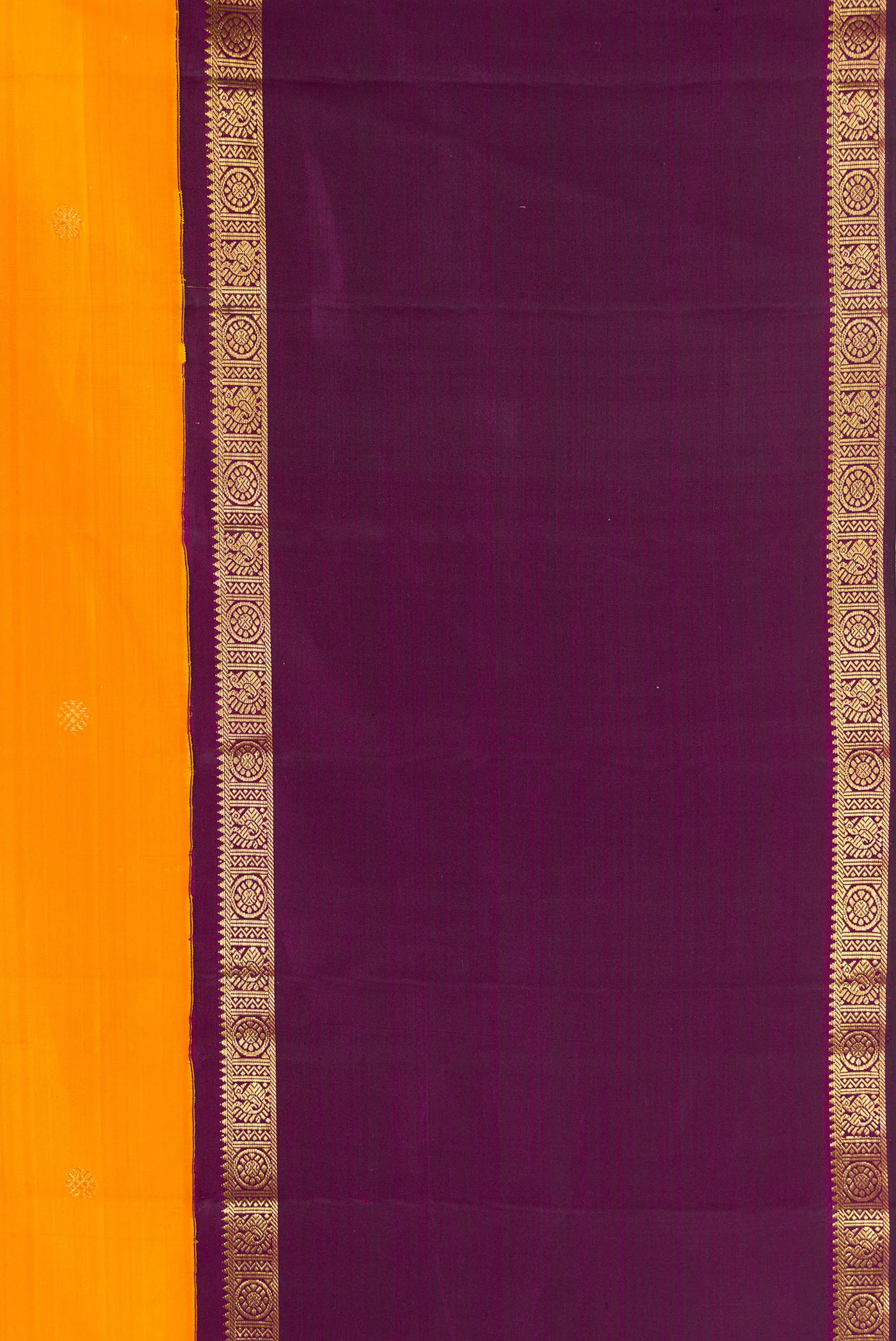 Yellow Kanjivaram Silk Saree - Image 3