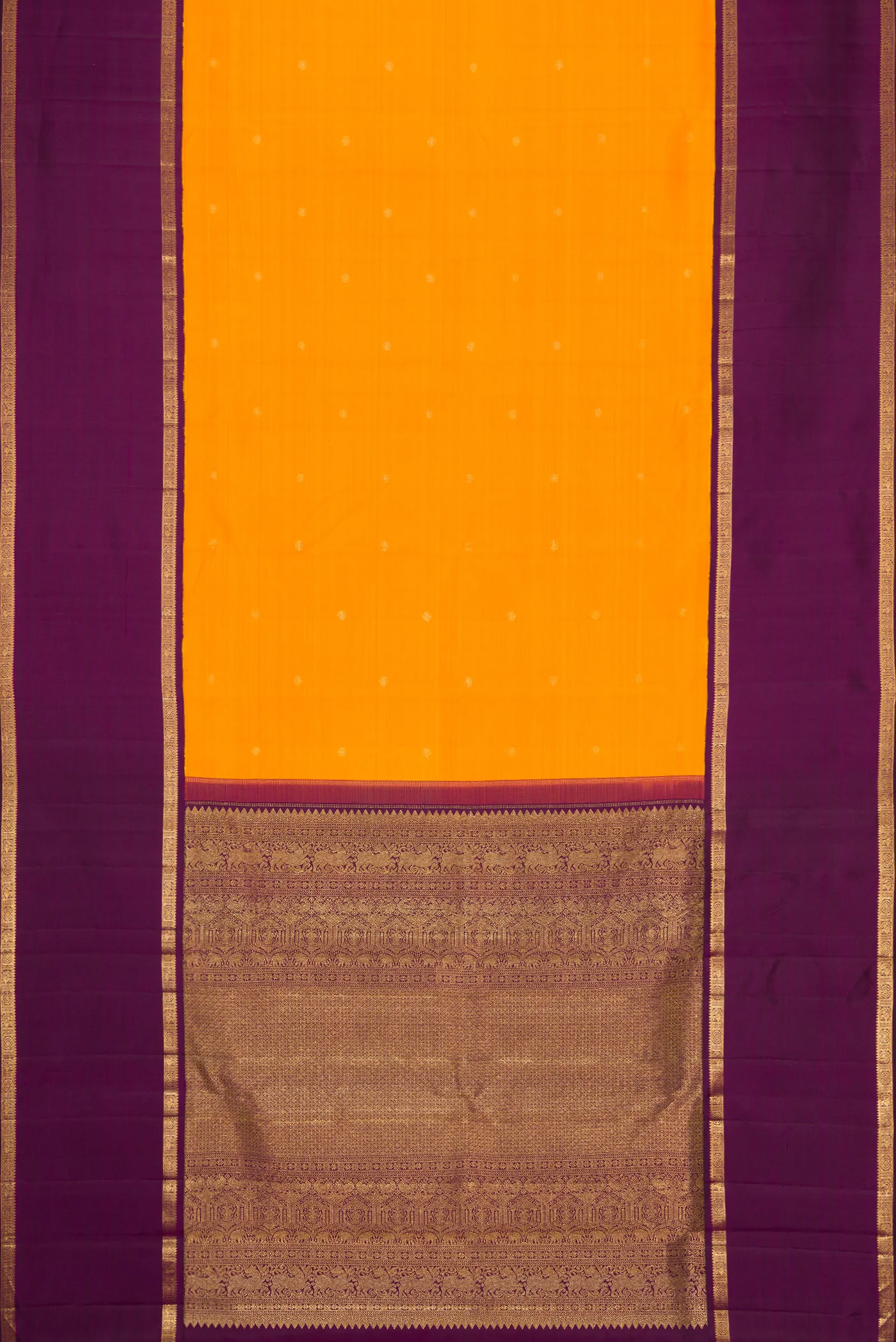 Yellow Kanjivaram Silk Saree - Image 6
