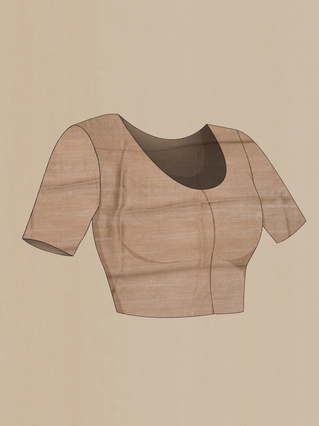 Beige Tussar Silk Saree - Image 6