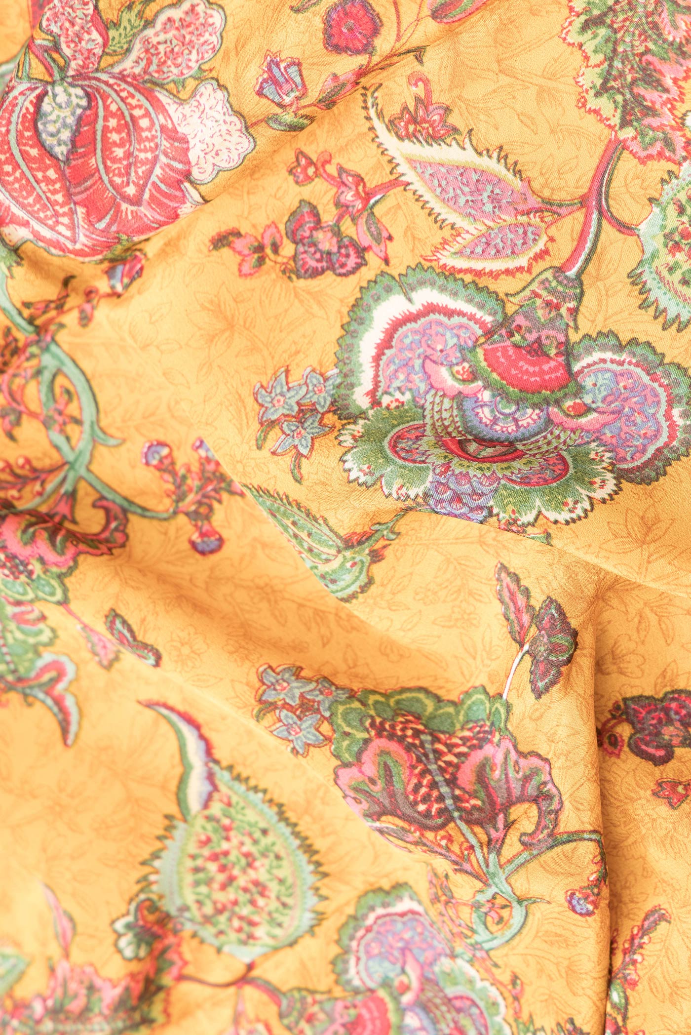 Mustard Mysore Crepe Saree - Image 2