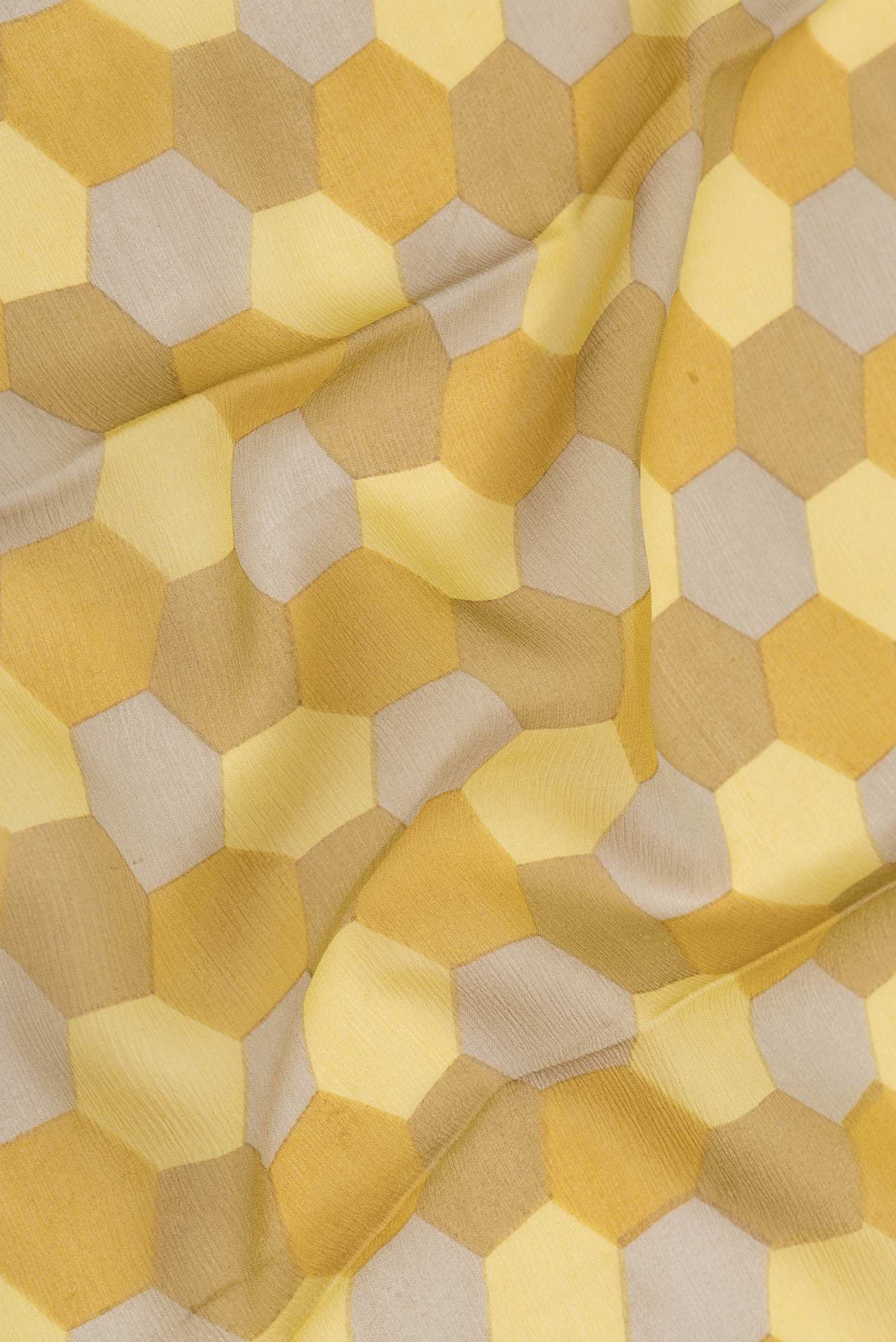 Mustard Dual Tone Mysore Crepe Saree - Image 2