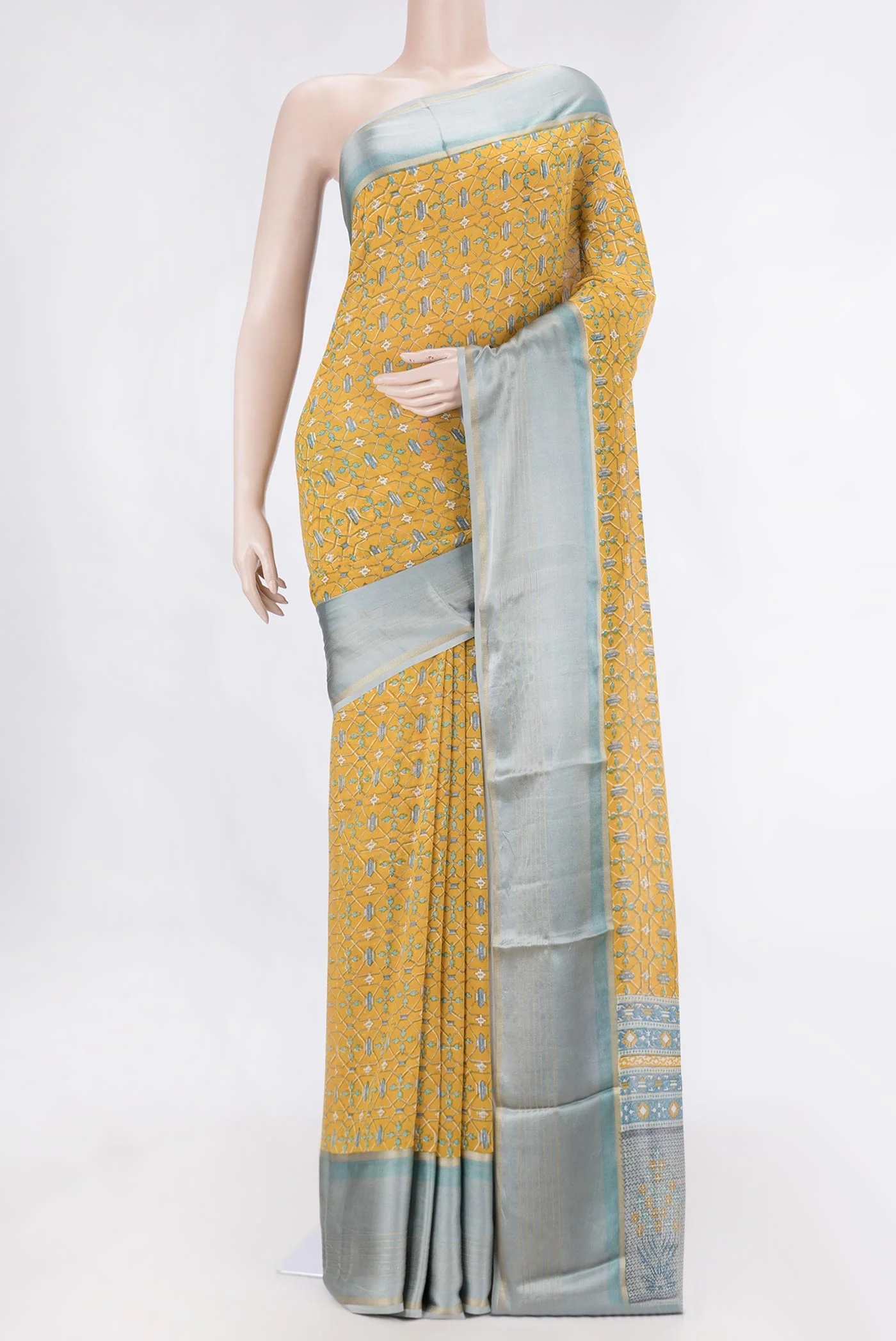 Mustard Dual Tone Mysore Georgette Saree