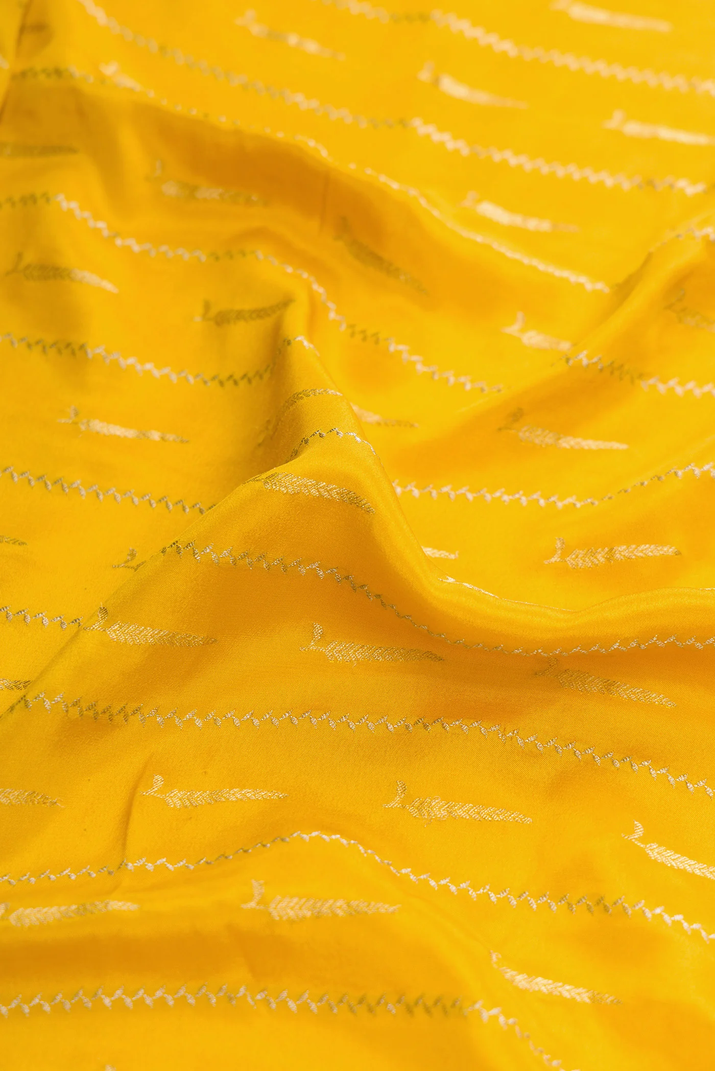 Yellow Mysore Crepe Saree - Image 2