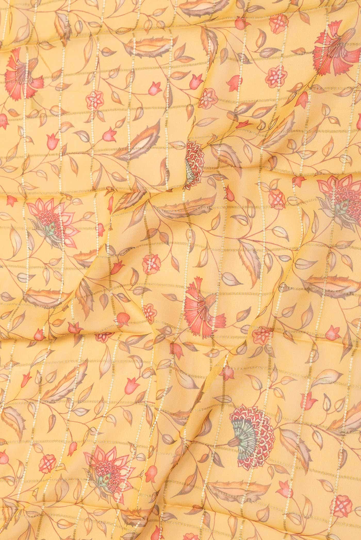 Mustard Dual Tone Mysore Georgette Saree - Image 3