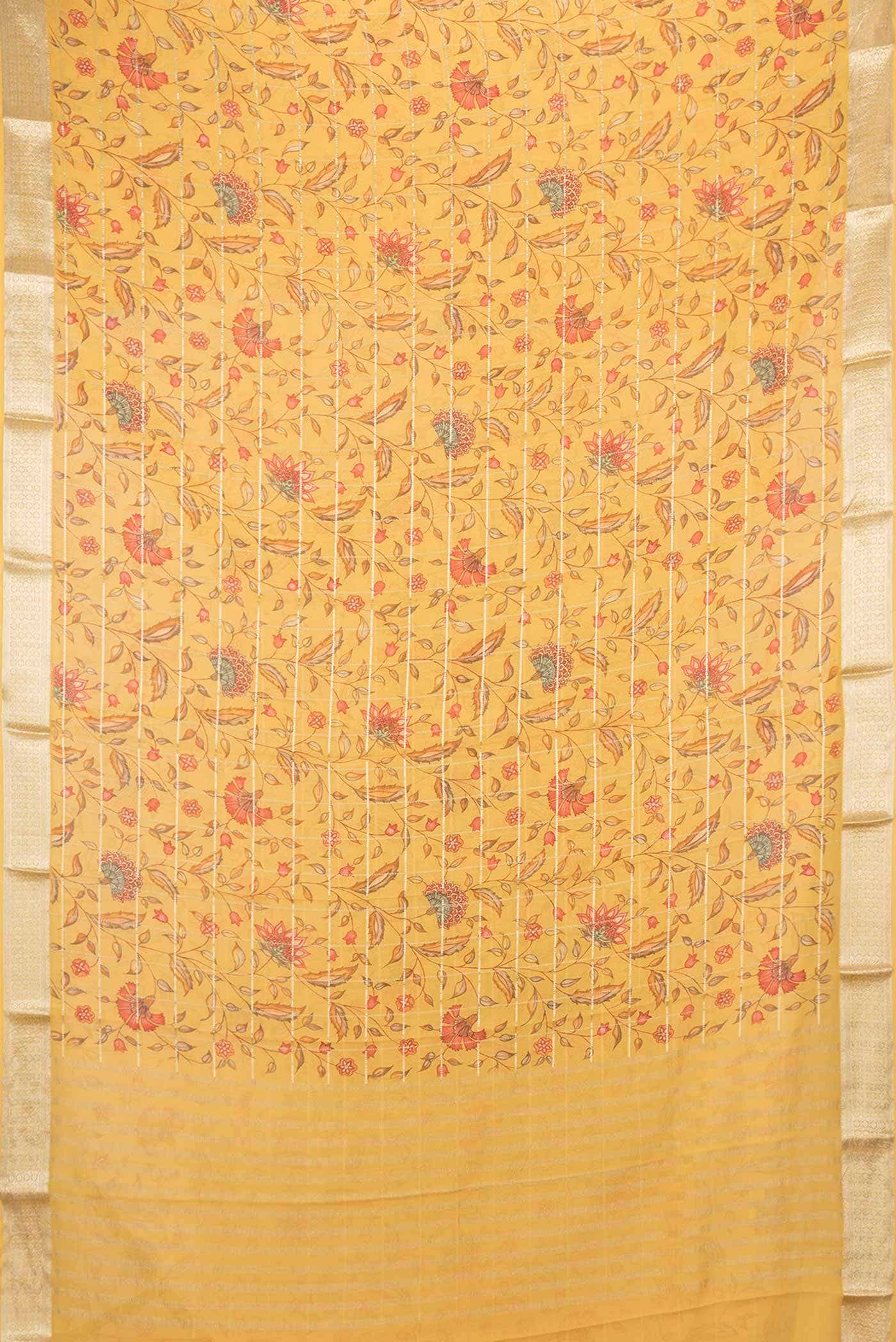 Mustard Dual Tone Mysore Georgette Saree - Image 4