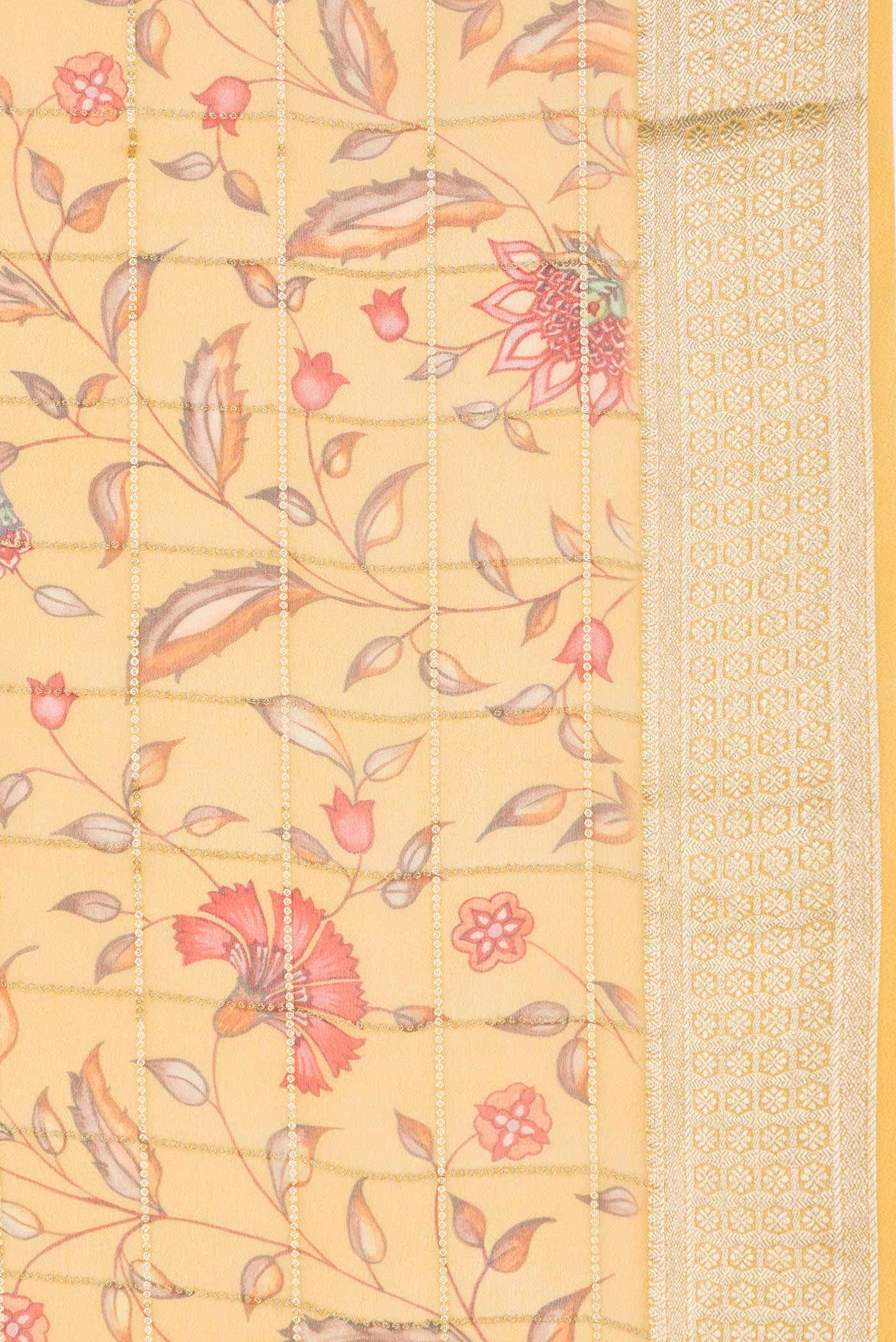 Mustard Dual Tone Mysore Georgette Saree - Image 5