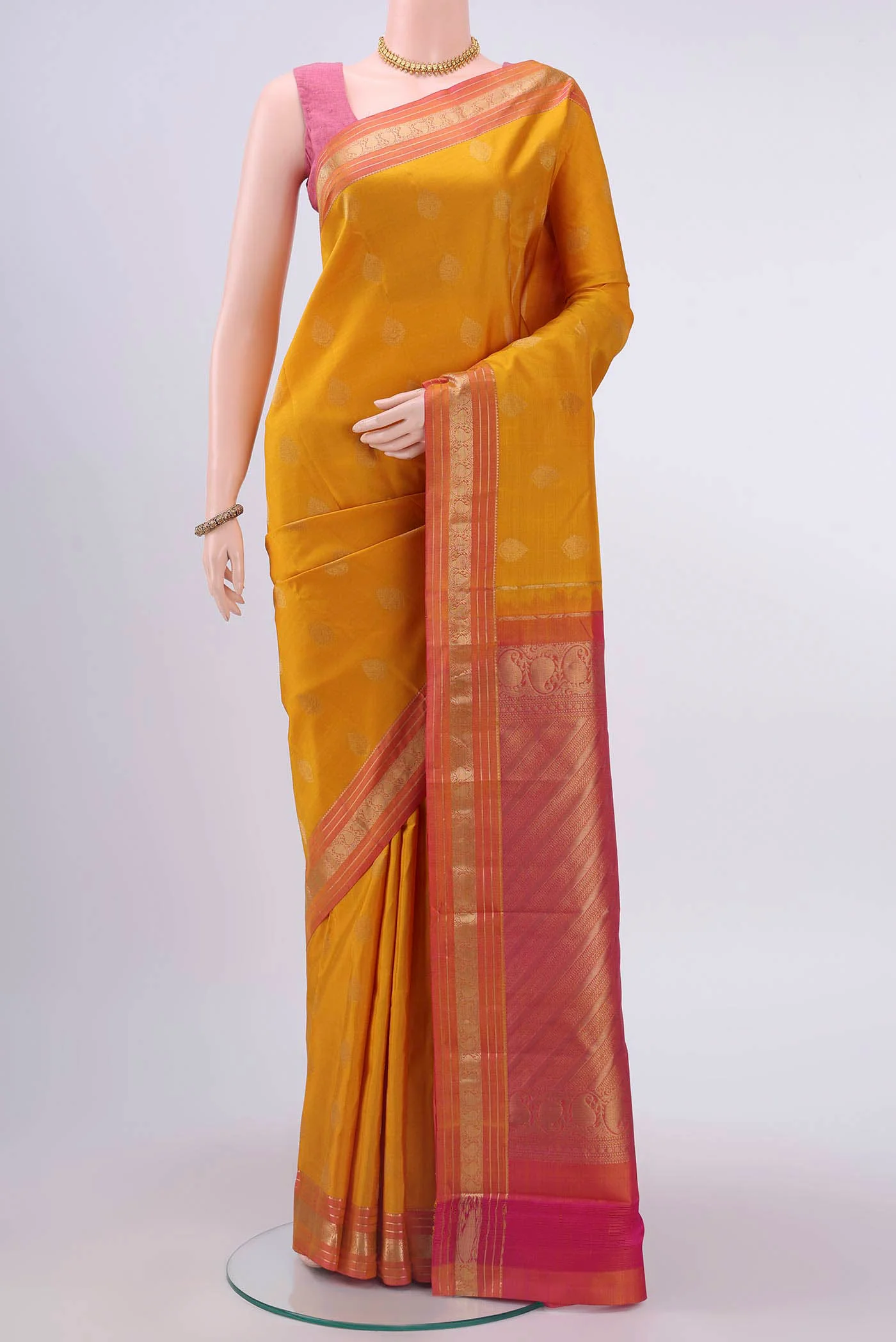 Mustard Dual Tone Nangavalli Silk [ Salem ] Saree