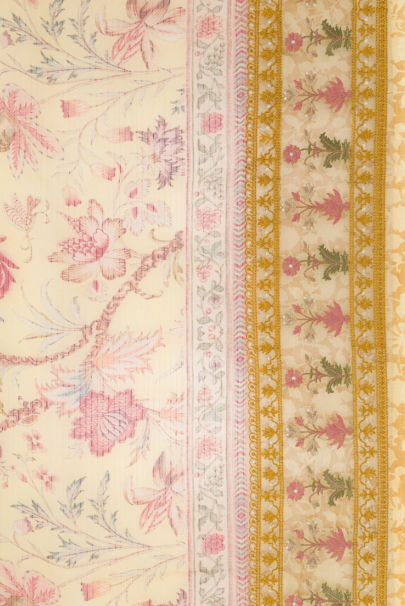 Mustard Organza Silk Saree - Image 3