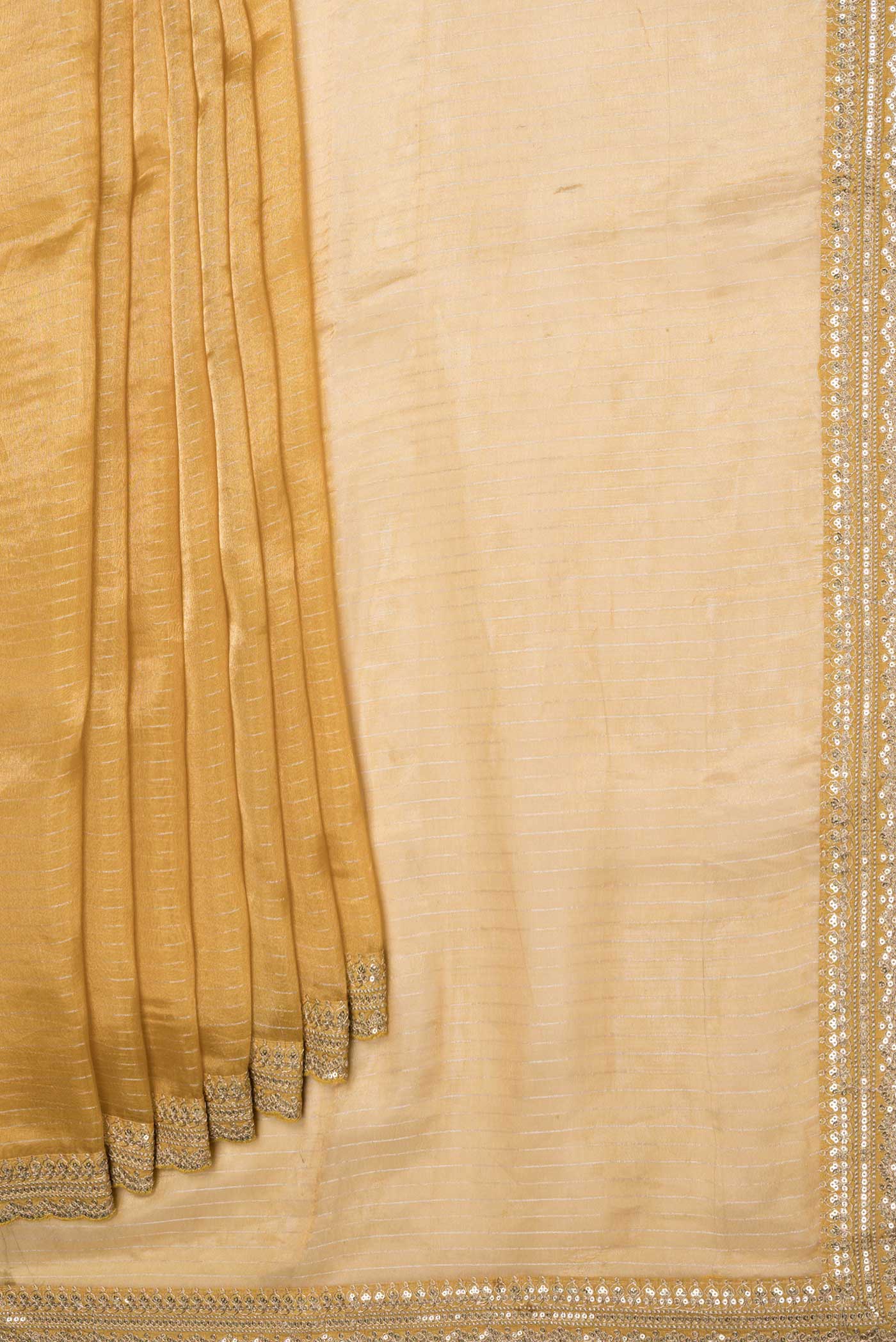 Gold Organza Silk Saree - Image 4