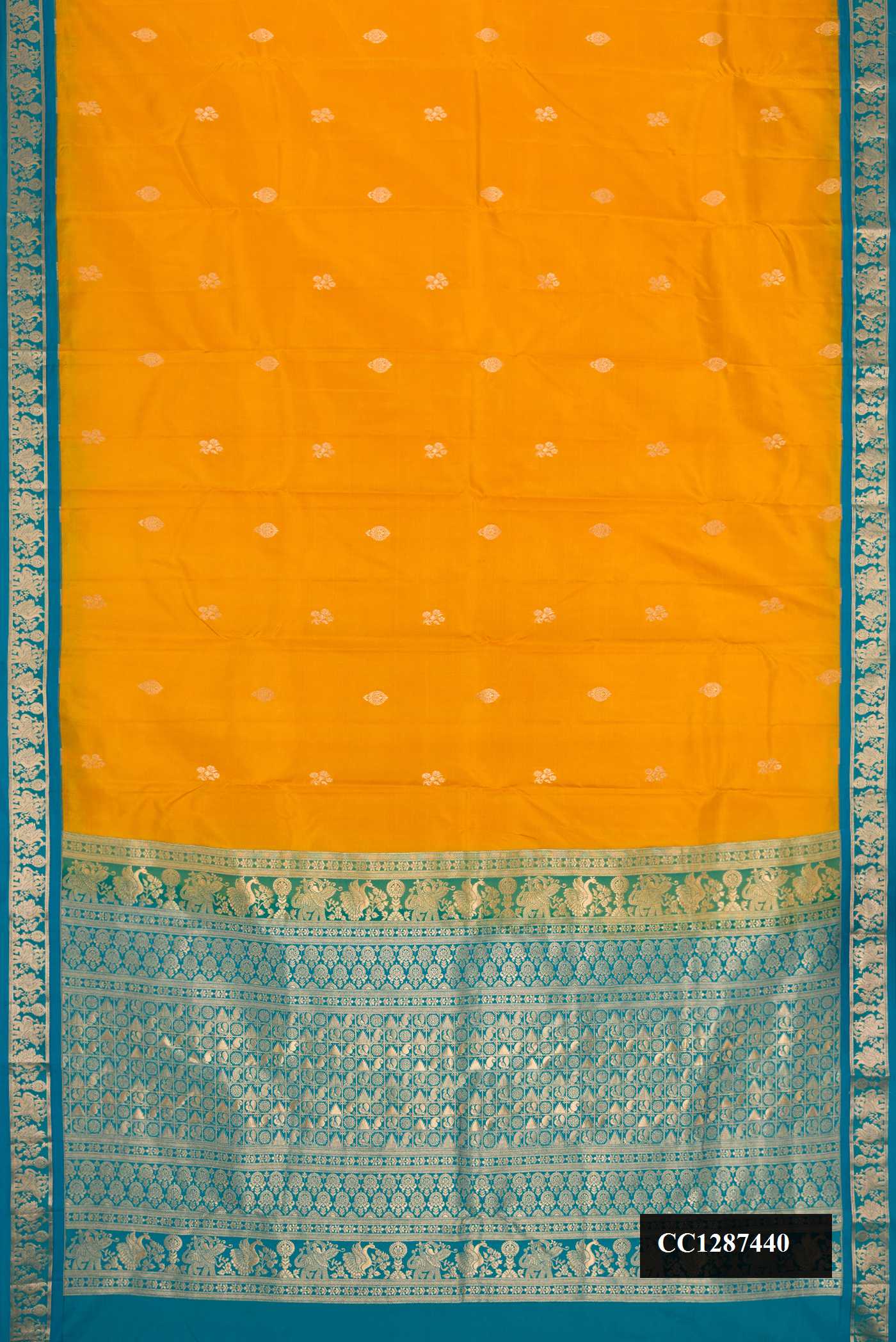 Mustard Dual Tone Paithani Silk Saree