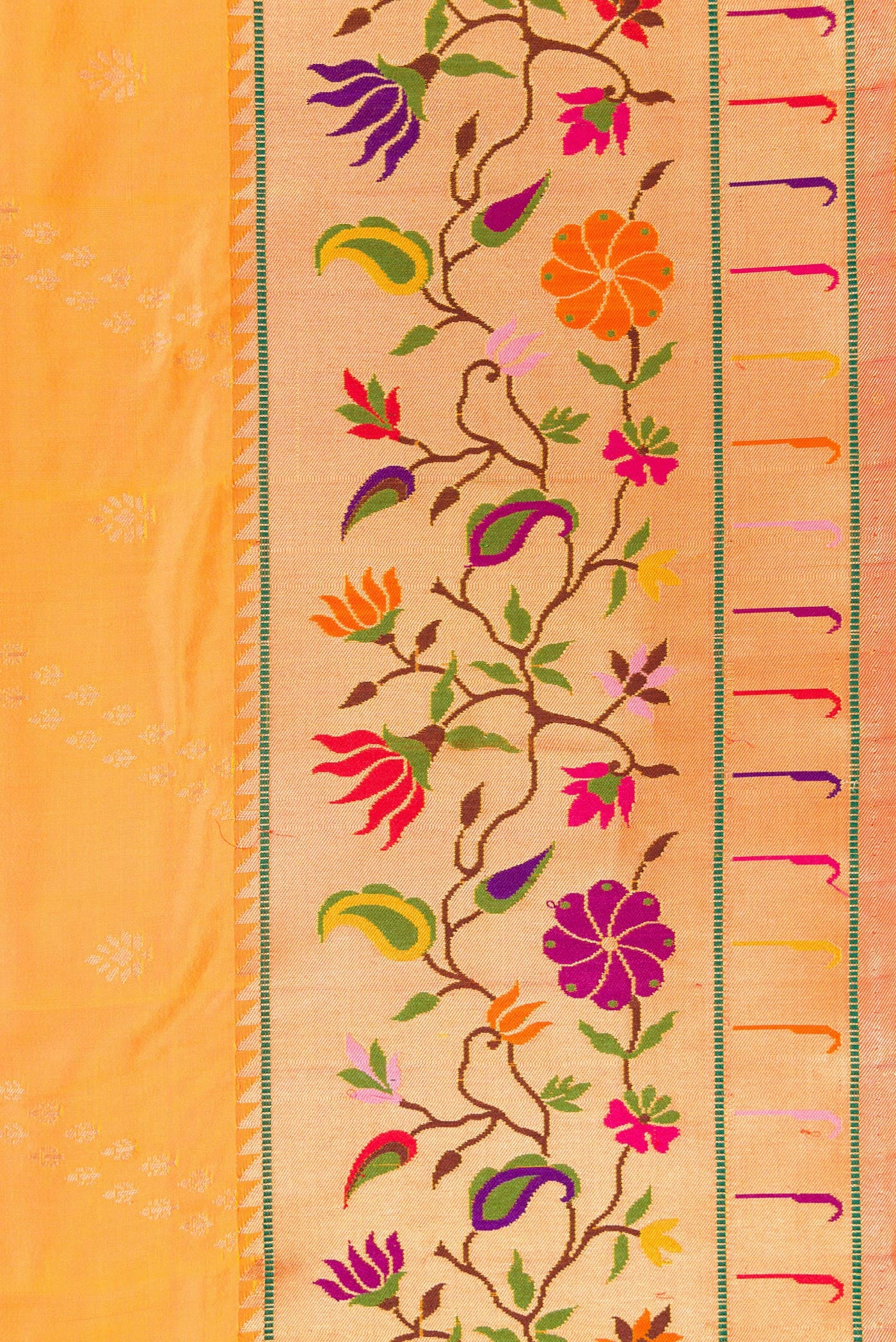 Yellow Banarasi Silk Saree - Image 3