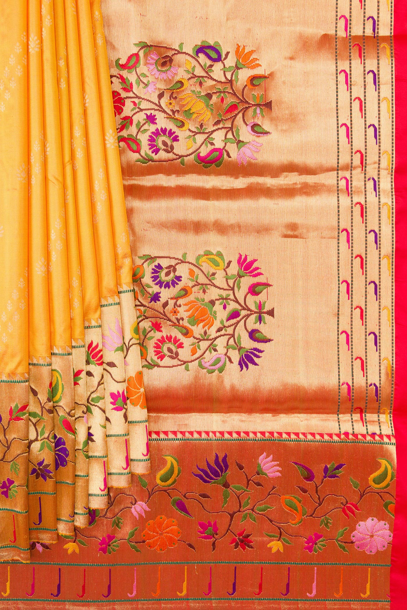 Yellow Banarasi Silk Saree - Image 4