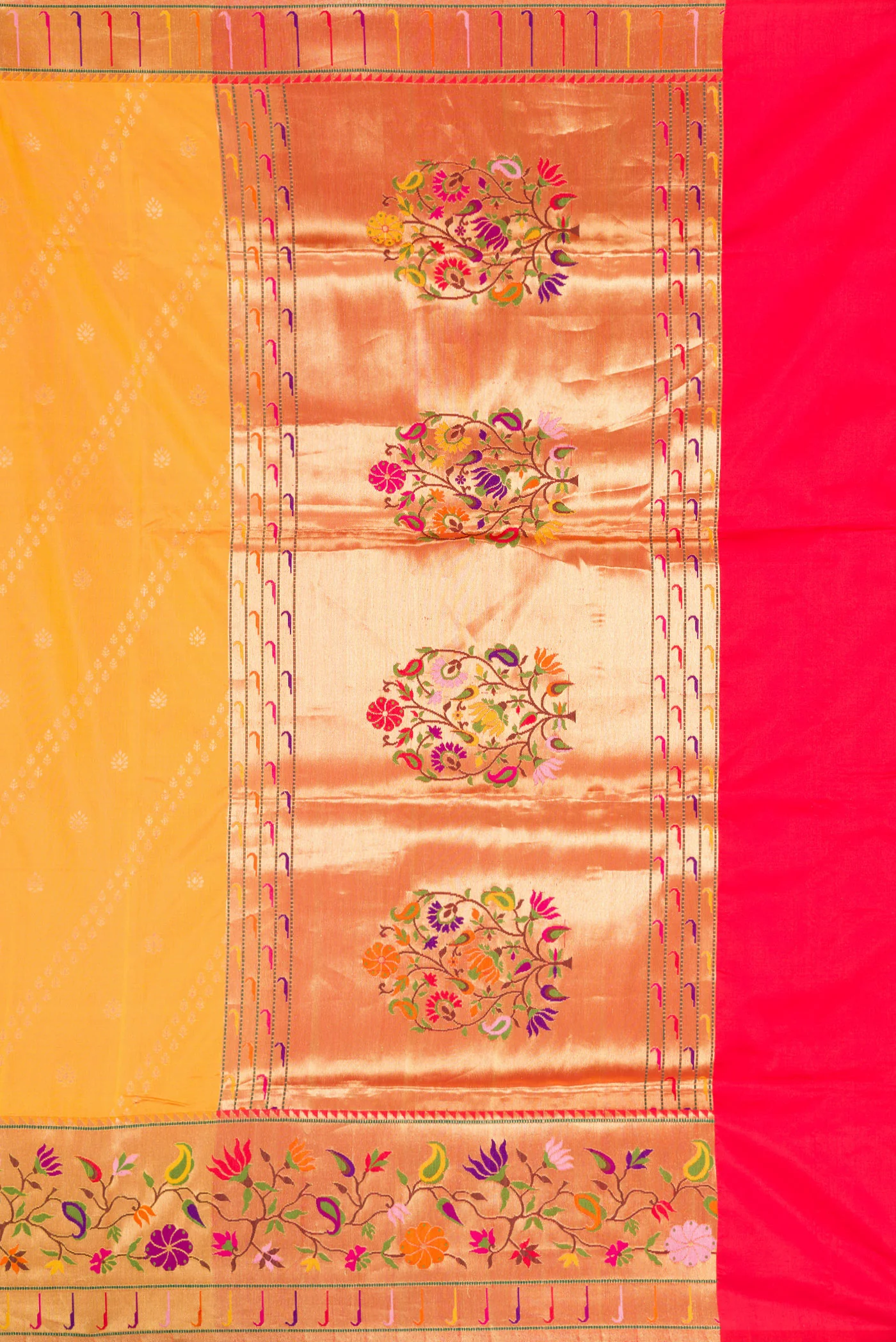 Yellow Banarasi Silk Saree - Image 7